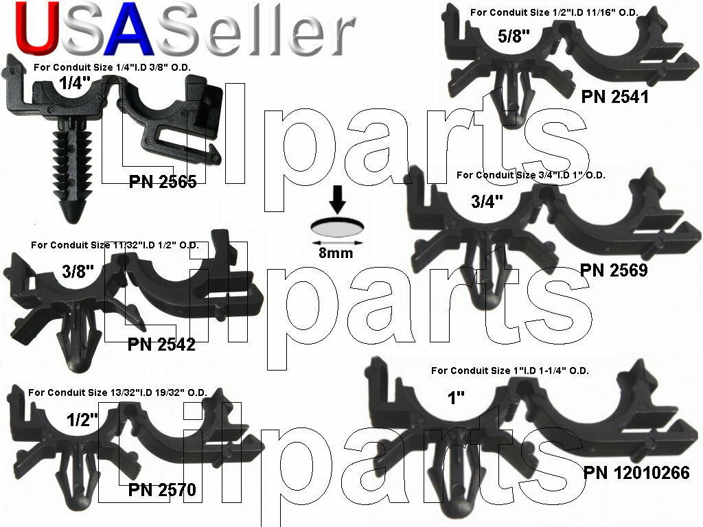 Nylon clips wire loom clamps split flexible tubing conduit wiring harness GM