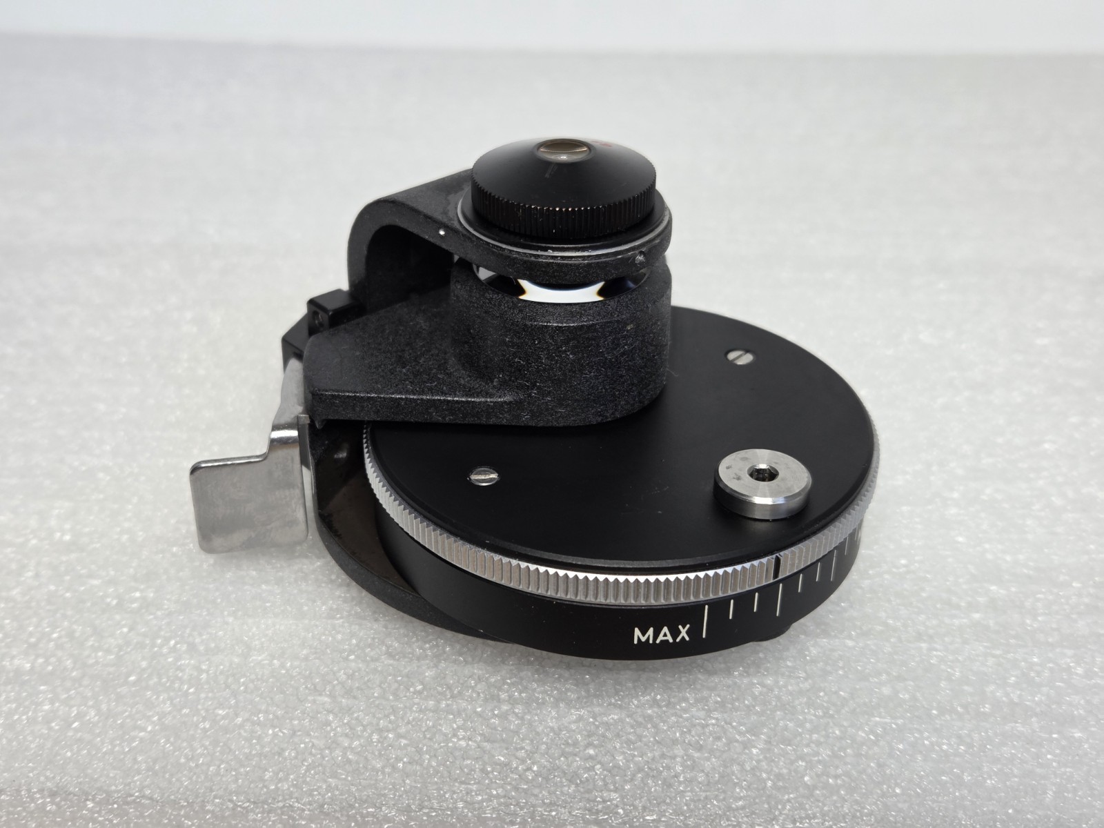 Zeiss Microscope Condenser with Flip Top Lens and Diaphragm.
