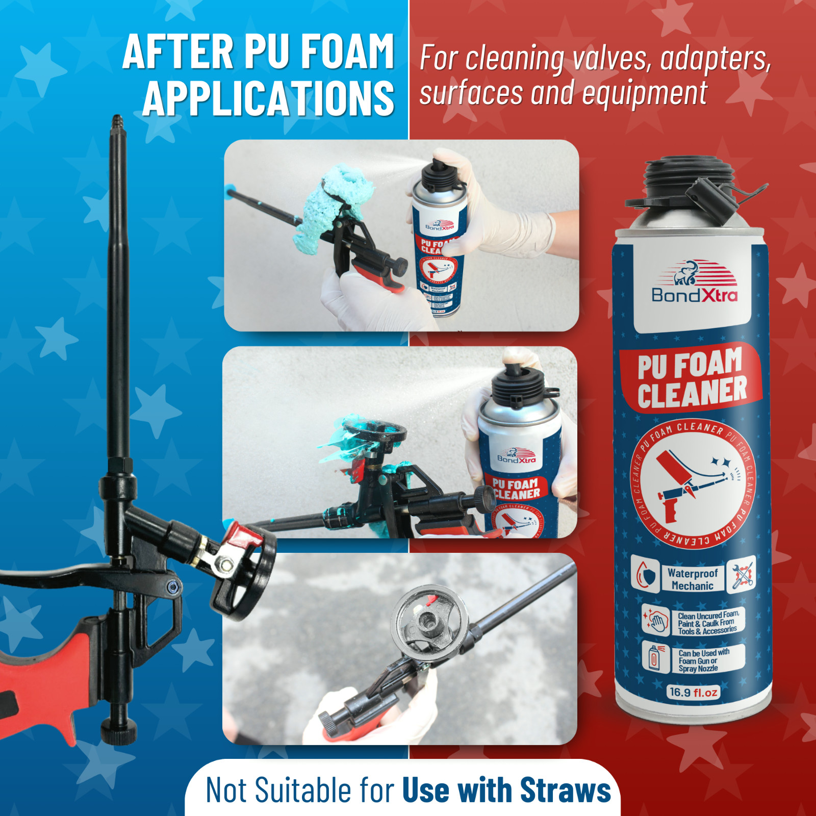 Spray Foam Cleaner, Insulation Polyurethane Sealant Remover for Pro Dispensing