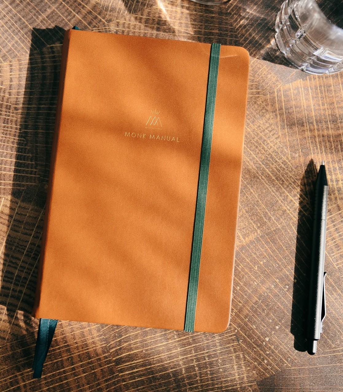 NEW MONK MANUAL 90-day planner, 260 Pages Vegan Brown Leather Journal