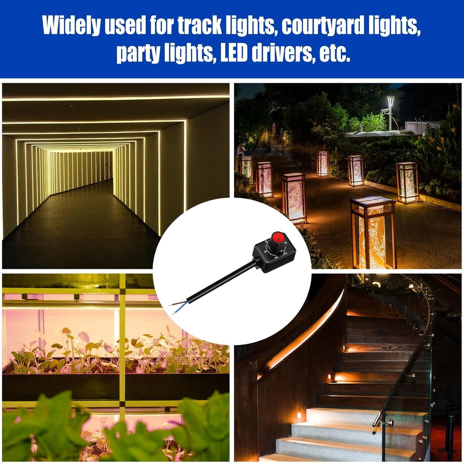 2pc DC 0/1-10V LED Dimmer Mini Controller Rotary Switch PWM Dimming for Driver