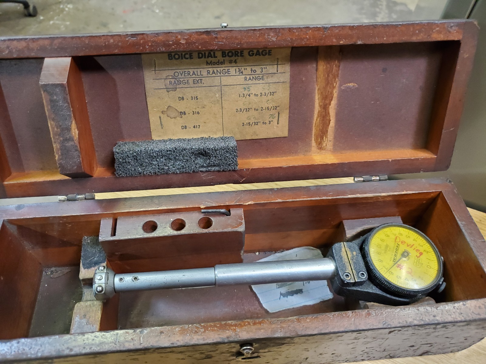 Boice No.4 Dial Bore Gage .02mm Machinist Tool Maker Box Find (#4)