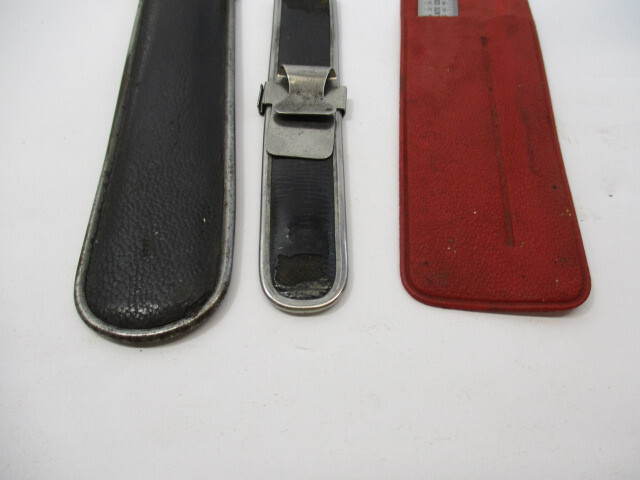 (3) 6″ Scales (1) 3″ Cut Down Ruler (3) Old Scale Sleeve Holders for Rulers VGC