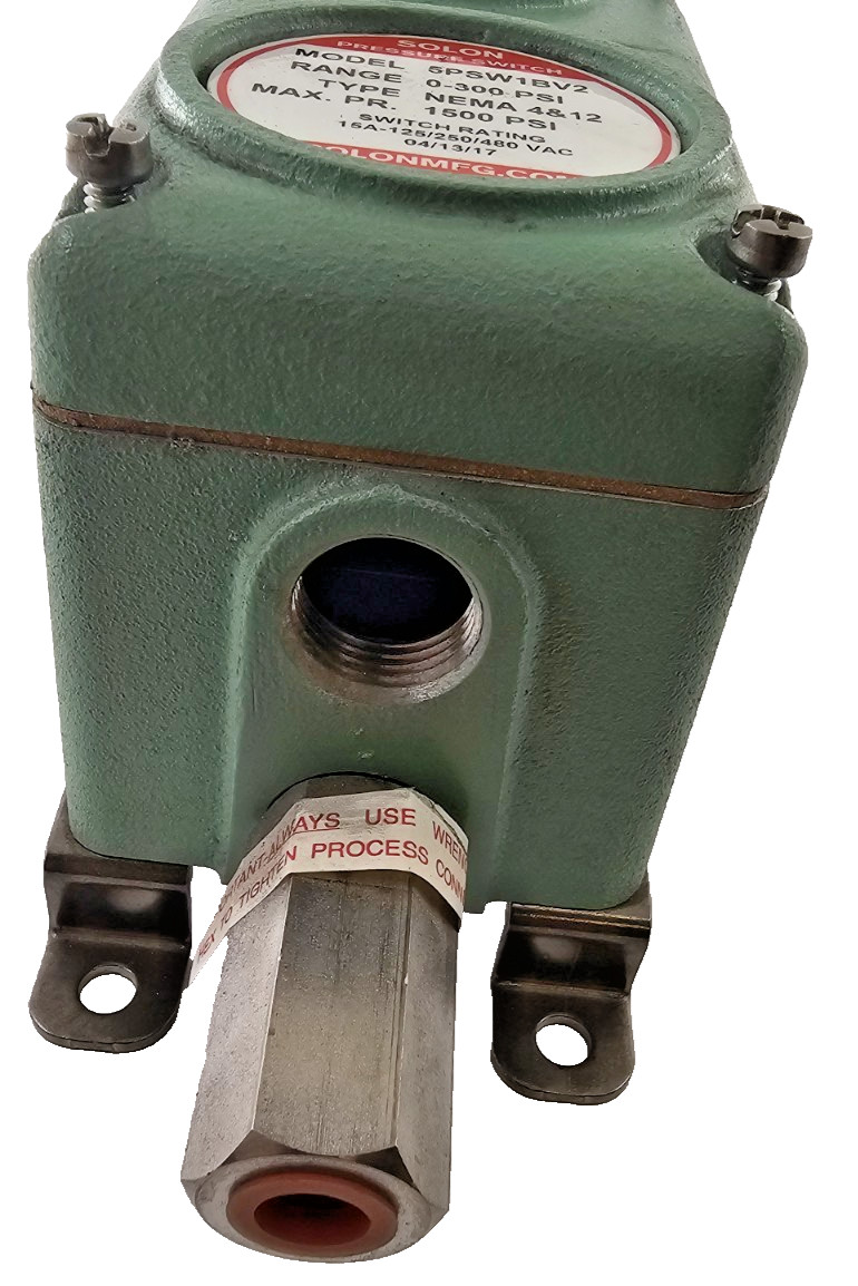 Solon 5PSW1BV2 Pressure Switch 0–300 PSI 15A 125/250/480VAC NEMA 4/12