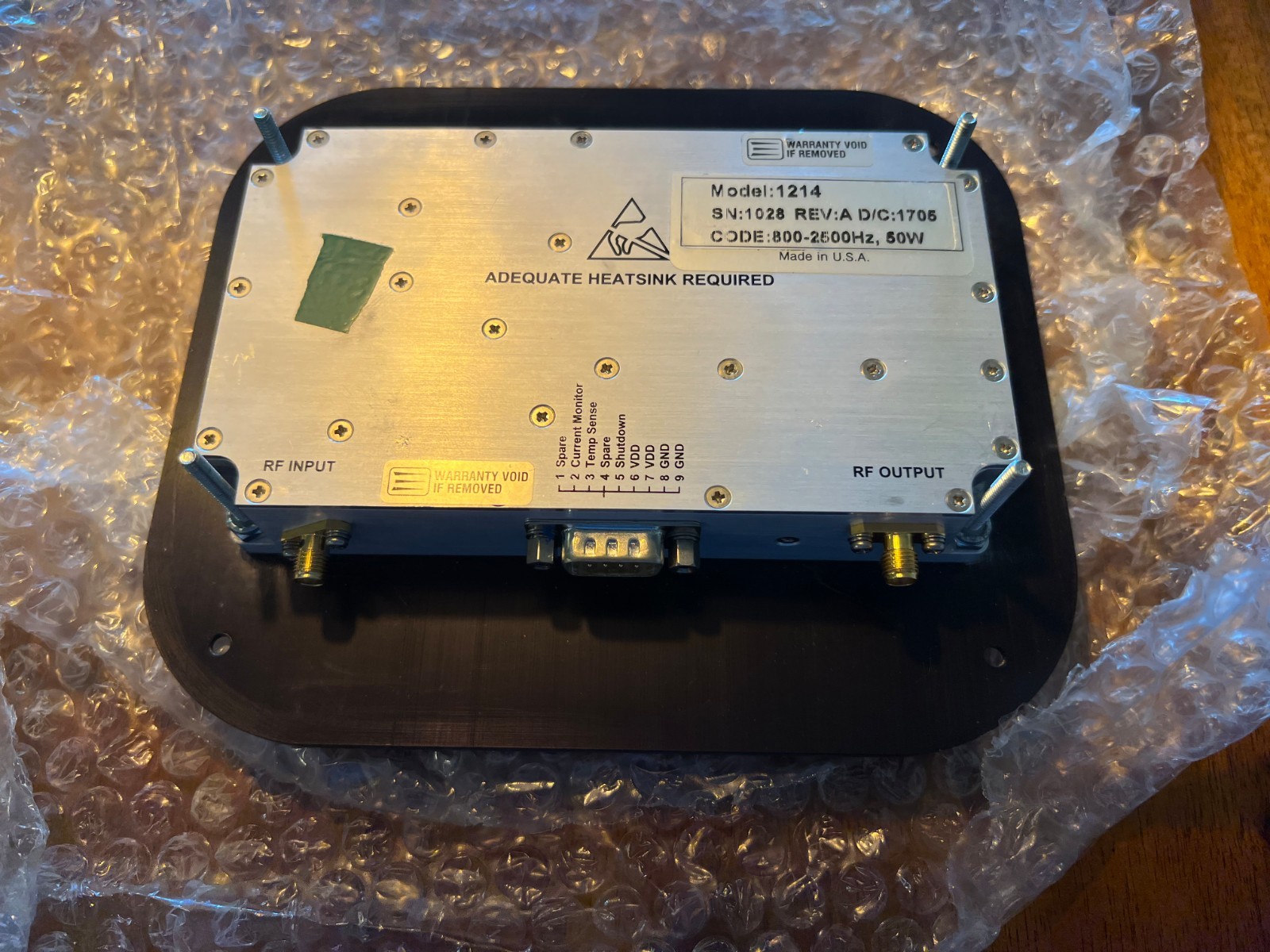800-2500 MHz (0.8-2.5 GHz), 50 Watts Solid State Broadband High Power Amplifier