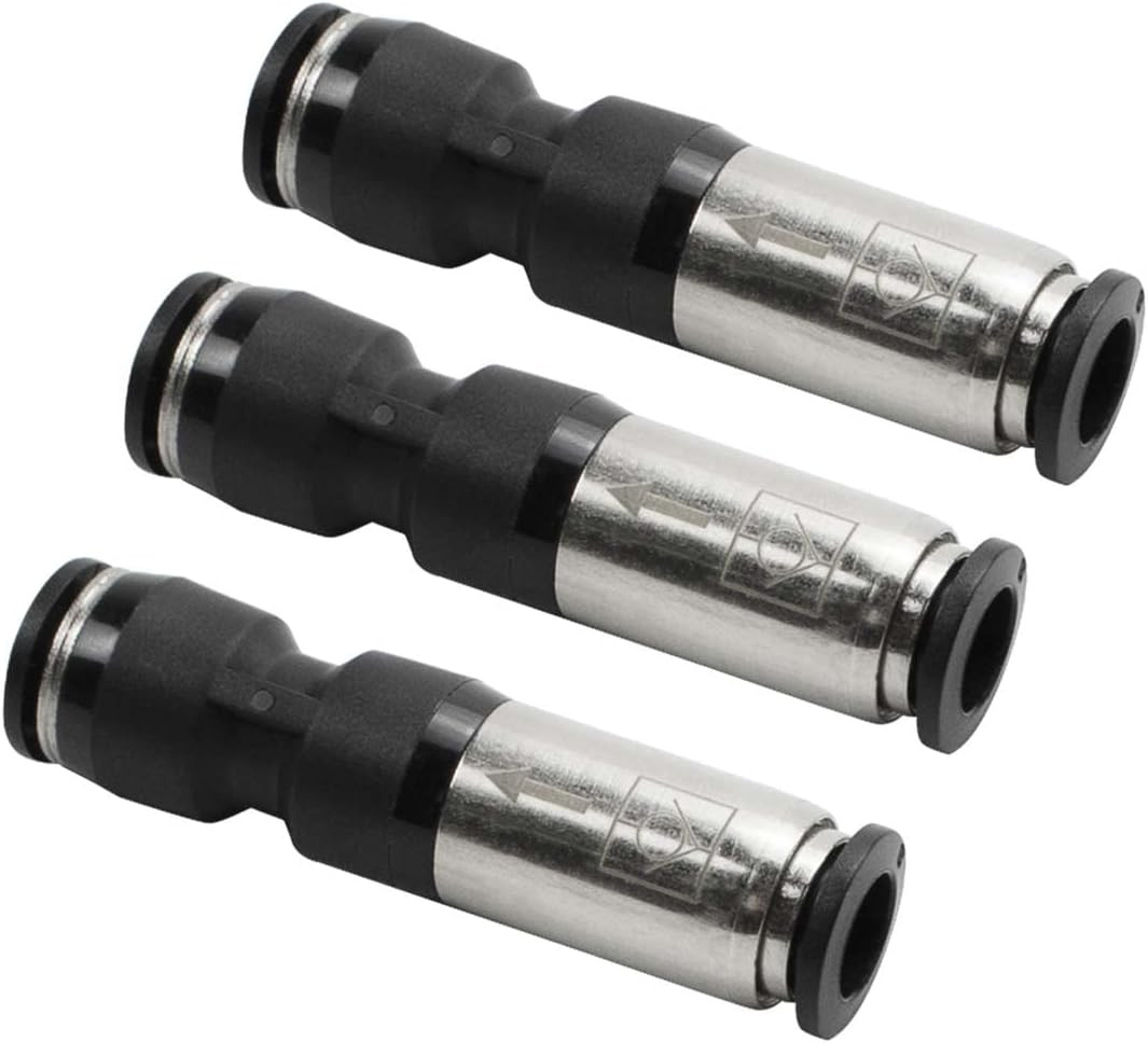 3 pcs 8mm Straight One Way Flow Pneumatic Check Valve Push to Connect Air Tu…