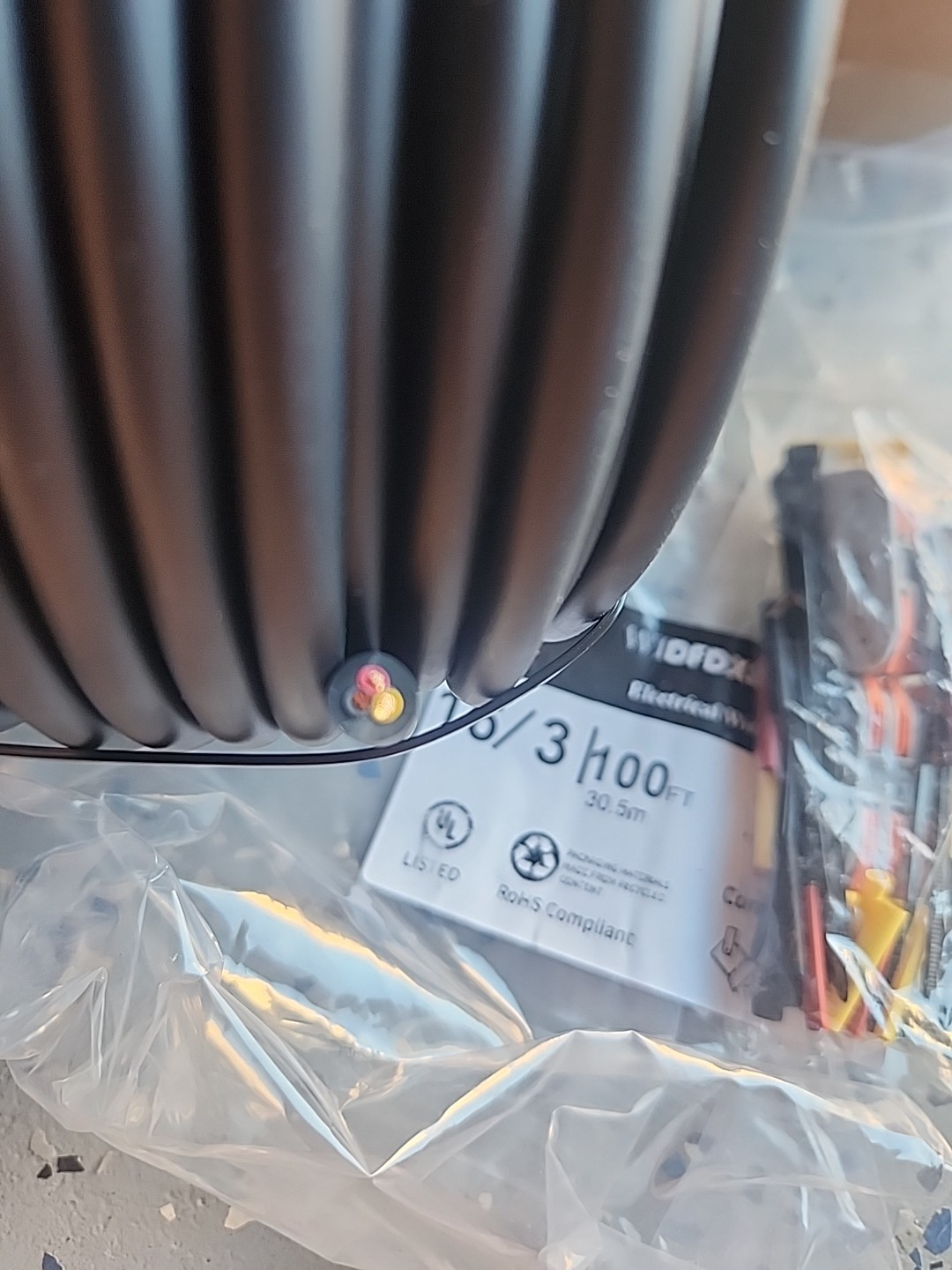 16 Gauge 3C-S Cable Wire 100FT/30.5M With Connectors Fast Free Ship