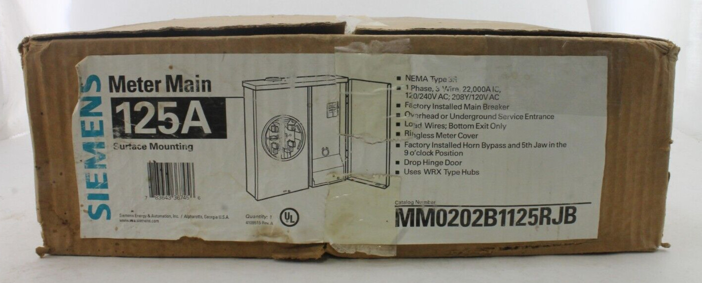 Siemens MM0202B1125RJB Meter Main