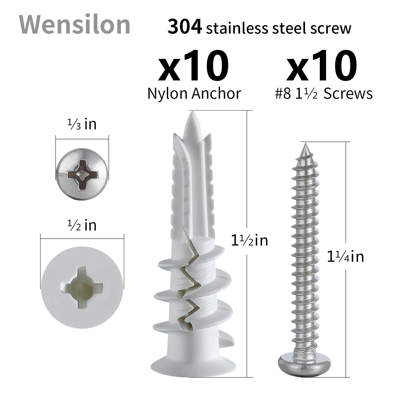 182 Pcs Drywall Anchors Kit | Heavy Duty Self-drilling Fasteners | Multi-purpose