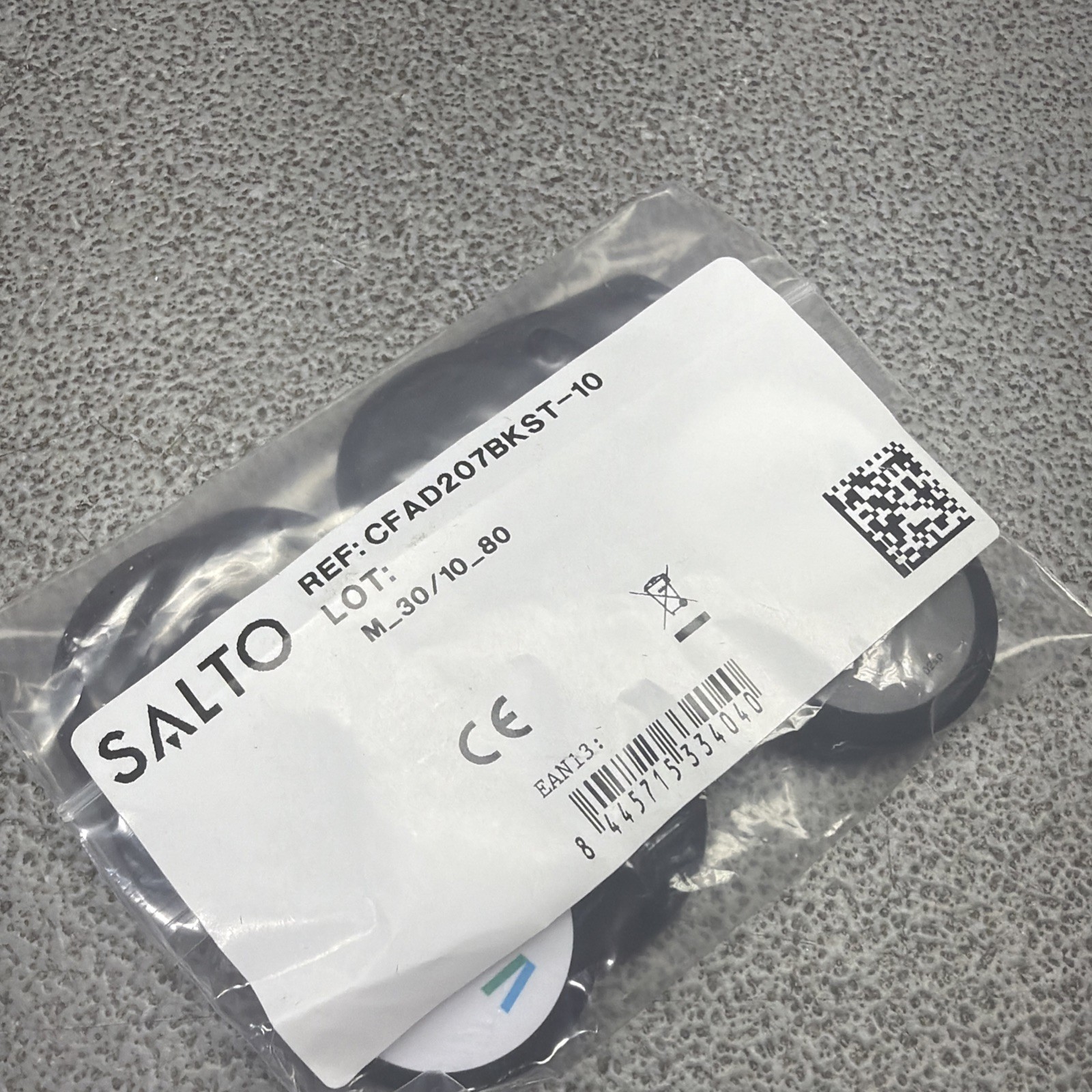 10-PACK SALTO KEY FOB BLACK CFAD207BKST-10