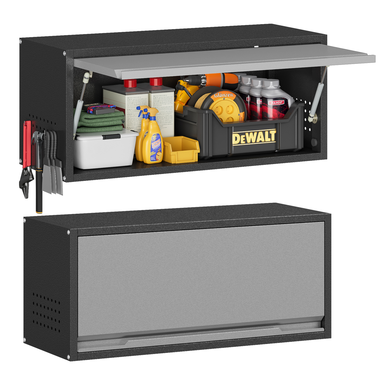 Wall Mount Metal Cabinet W/shelf,Hanging Garage Storage Cabinet Kitchen Cupboard