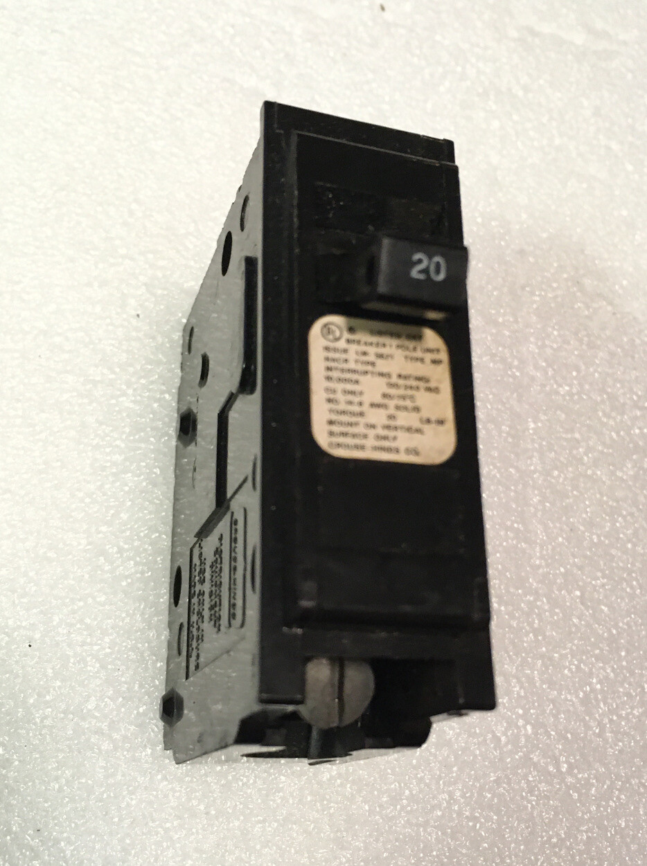 Crouse ARROW HEART MP120 1 Pole 20 Amp 120 Volt Breaker old style 1P 20A MP-120