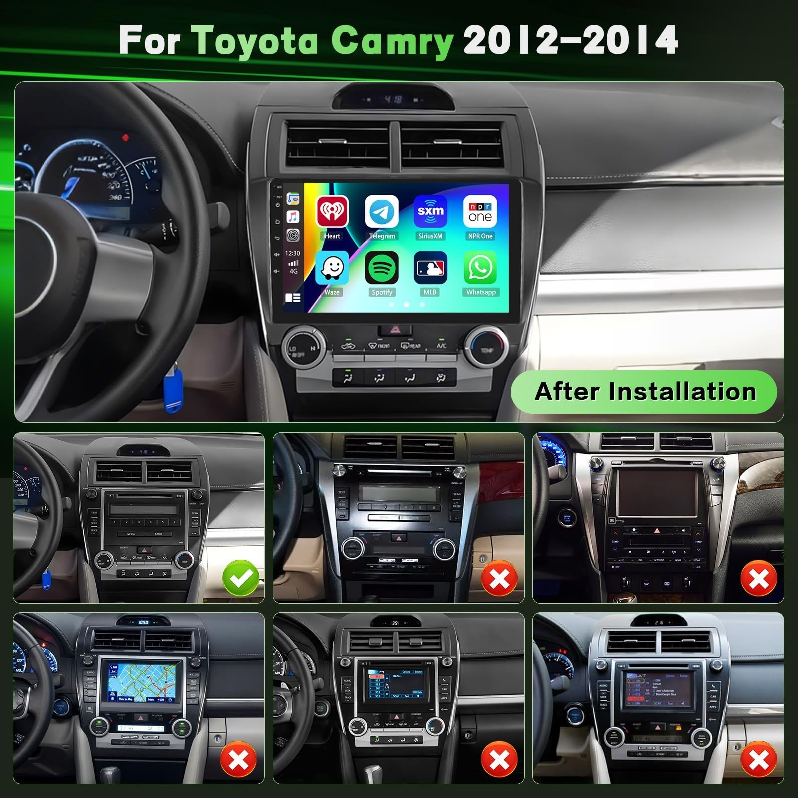 【2+64GB】 for Toyota Camry 2012 2013 2014 Android Car Stereo with W