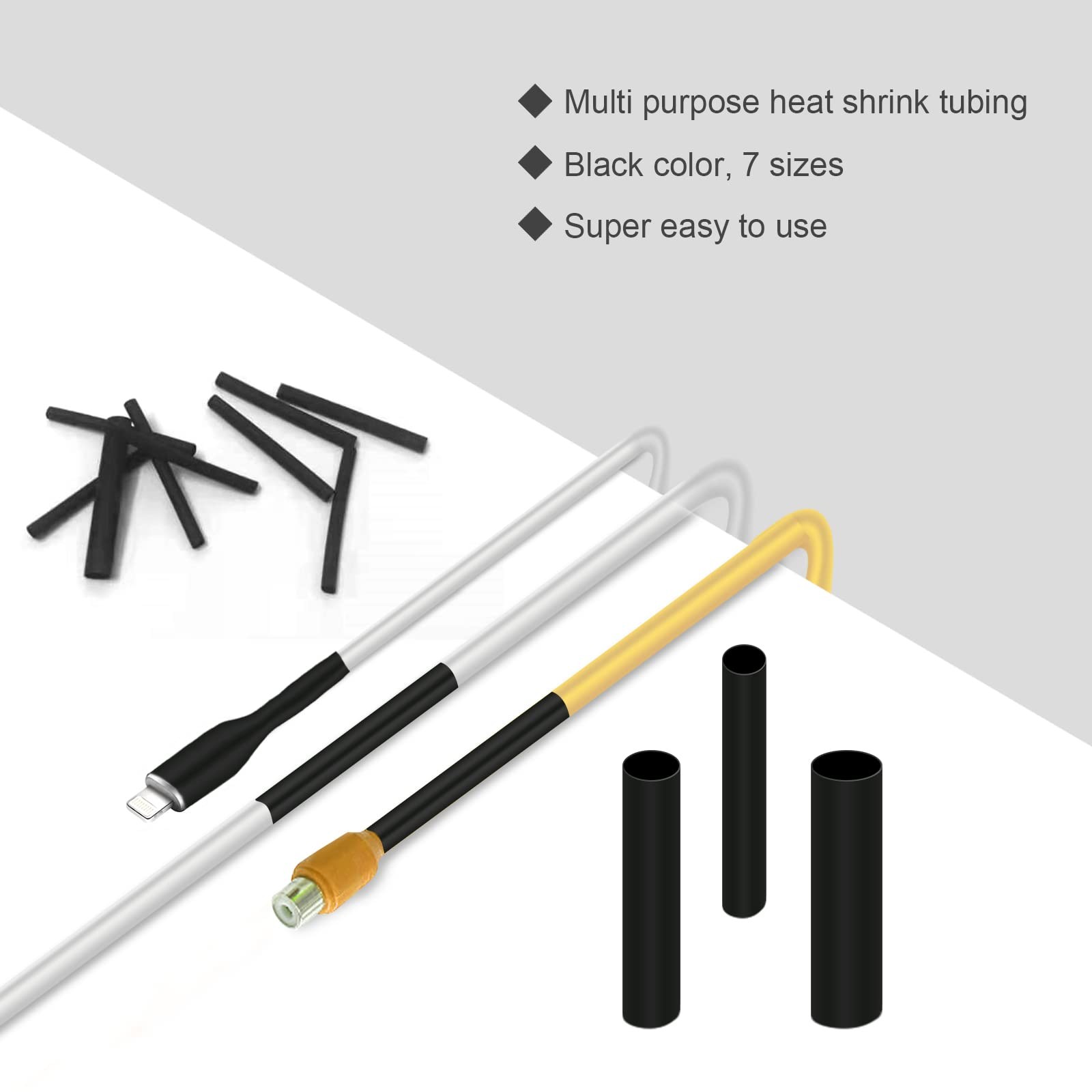 900 PCS Heat Shrink Tubing Kit Marine Grade Black Wire Wrap Assortment Electron
