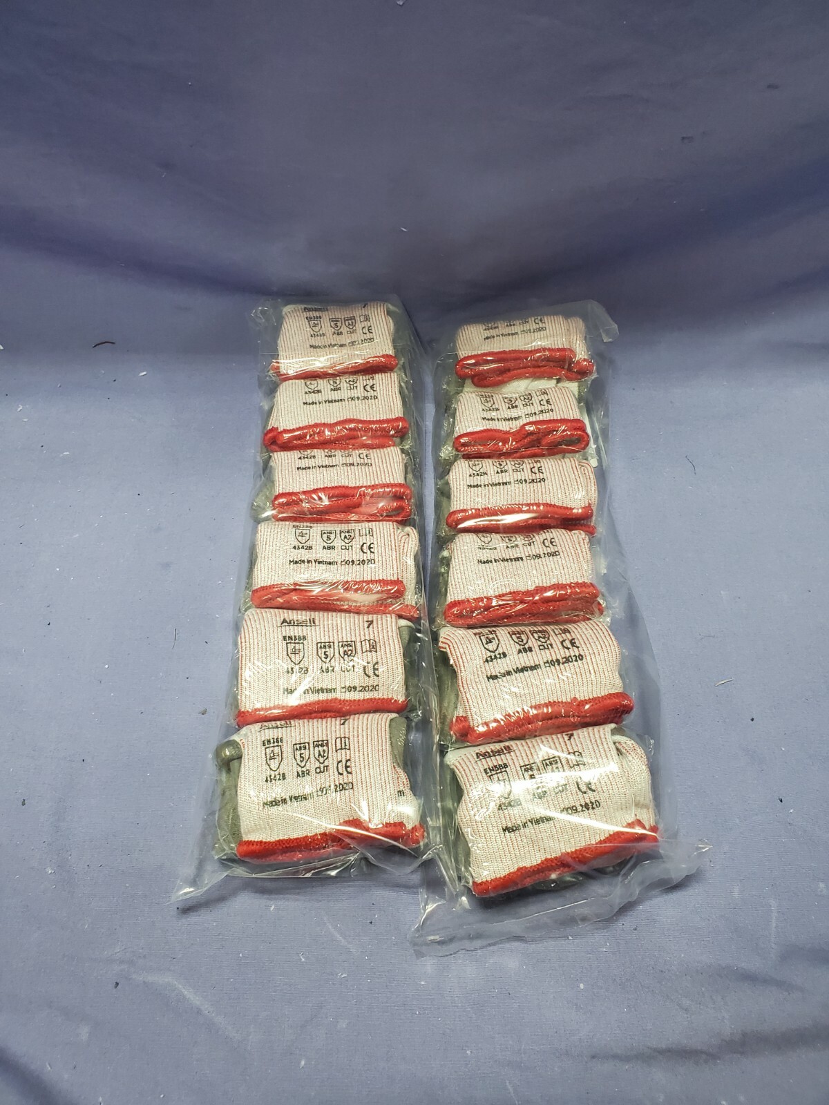 12 Pair ANSELL HYFLEX 11-644 CUT – ABRASION RESISTANT GLOVES Size 7