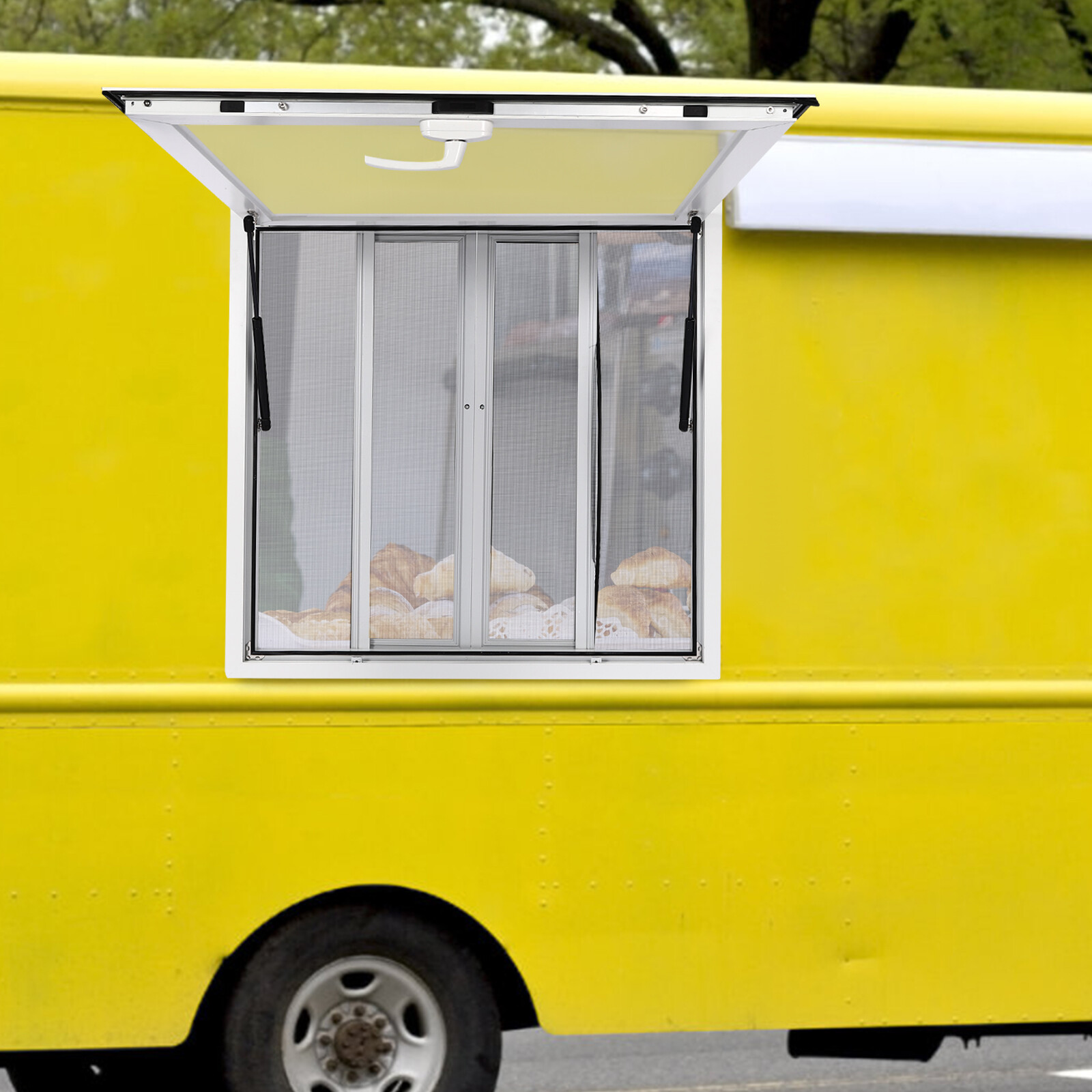 36″L x 36″W Concession Stand Serving Window Food Truck Service Awning w/ Hooks