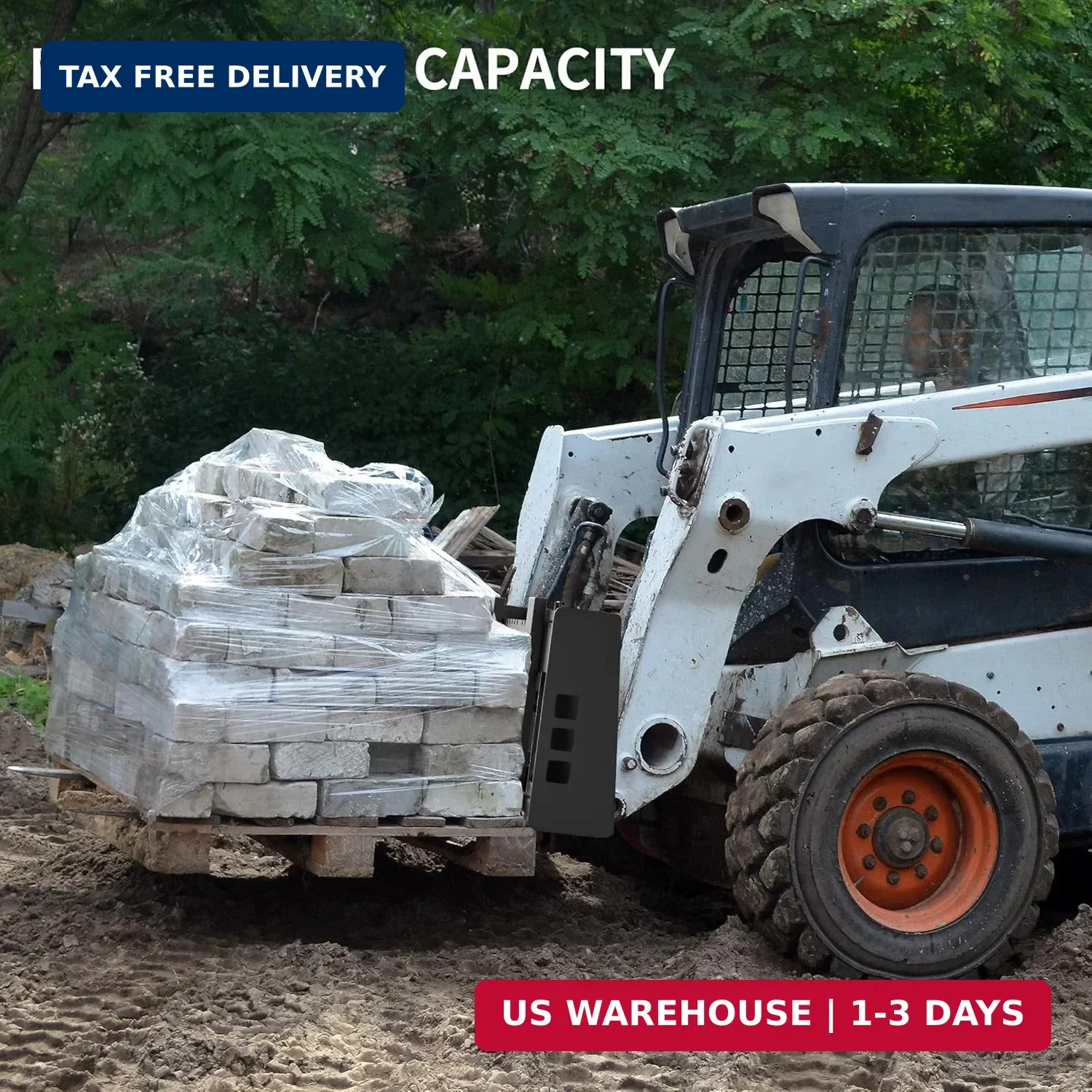 YITAMOTOR 42″ Pallet Forks Forklift Blades, 2500lbs Universal Skid Steer Pallet