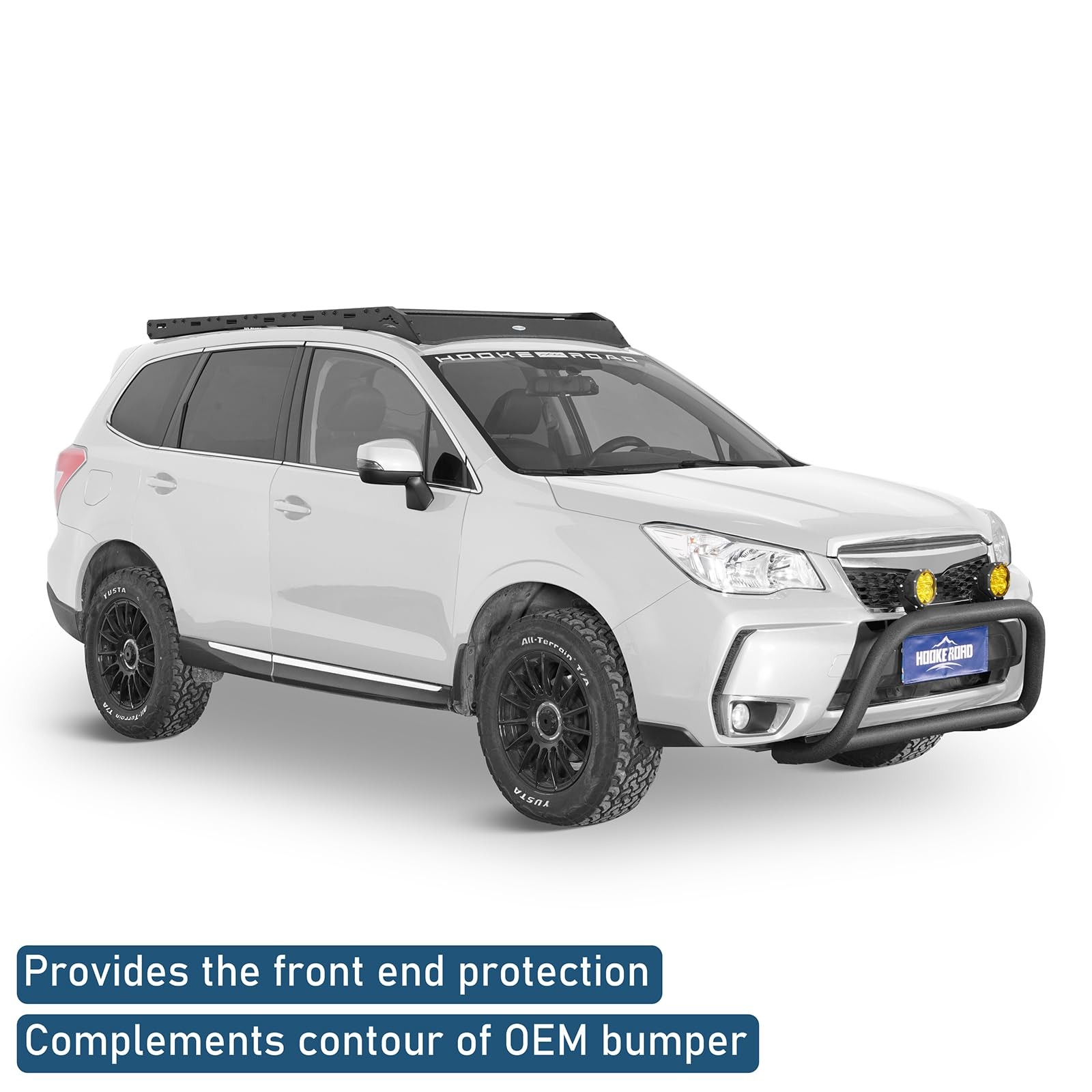 Subaru Forester 2014-2018 Front Bumper Bull Bar Off-Road Steel with Light Tabs