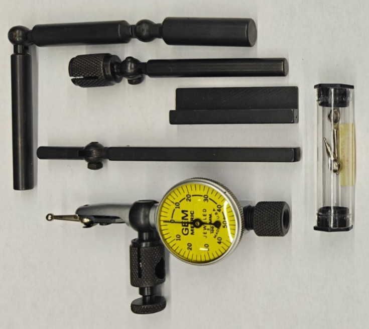 GEM Jeweled Dial Test Indicator Metric .02mm Graduation 1mm Range 222M5 USA