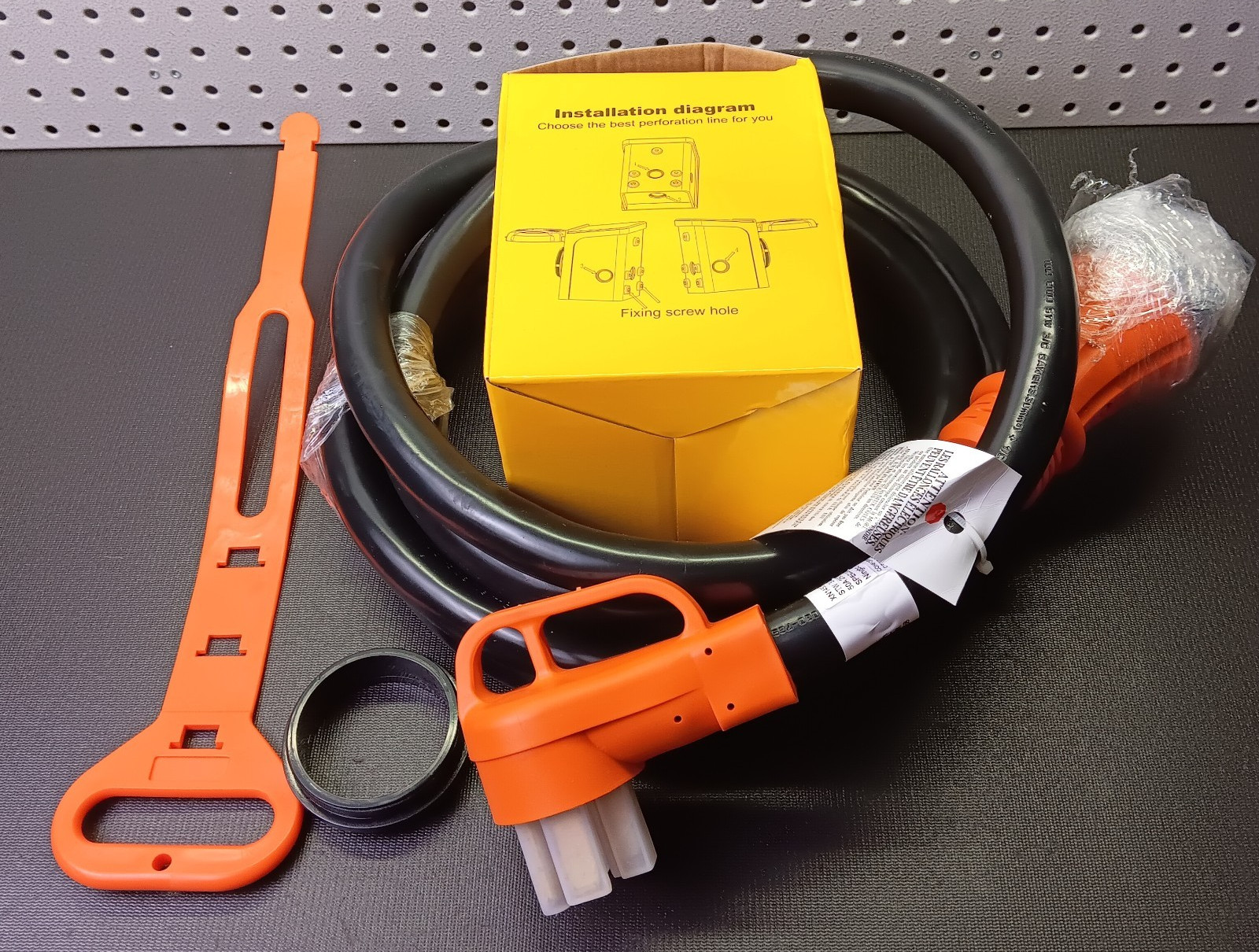 50 Amp Generator Cord and Power Inlet Box 15 Feet RV Extension Cord (bn)