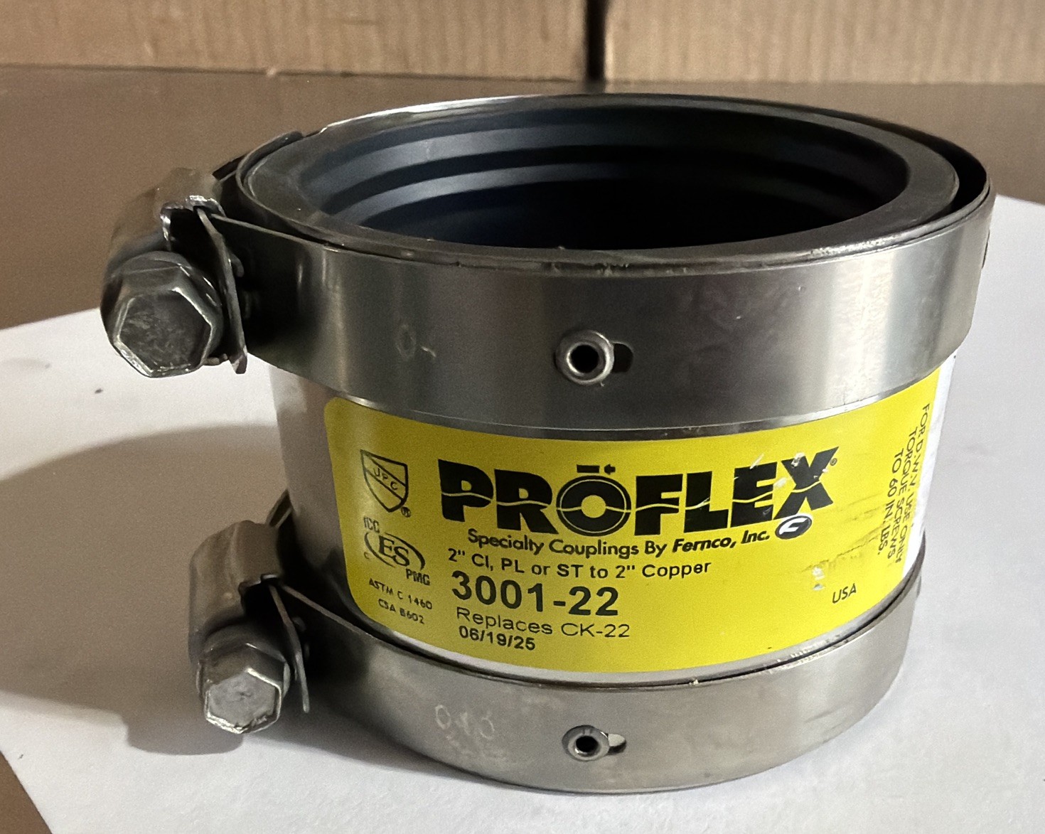 2″ x 2″ ProFlex Coupling (Cast Iron, PVC, Steel to Copper)
