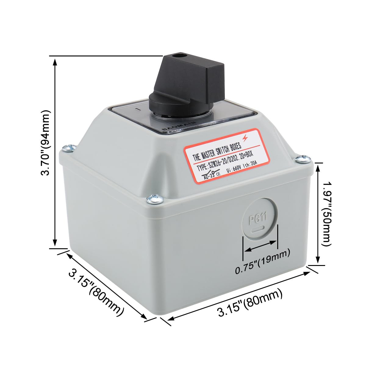 Universal Rotary Changeover Switch SZW26-20/D202.2D-W with Wider Master Switch