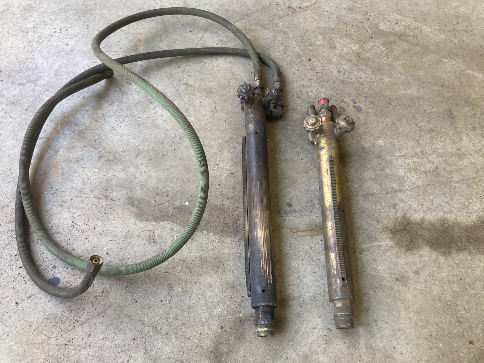 2 Victor barrel torches. Machine Torch. Oxyacetylene barrel torch. Oxyacetylene
