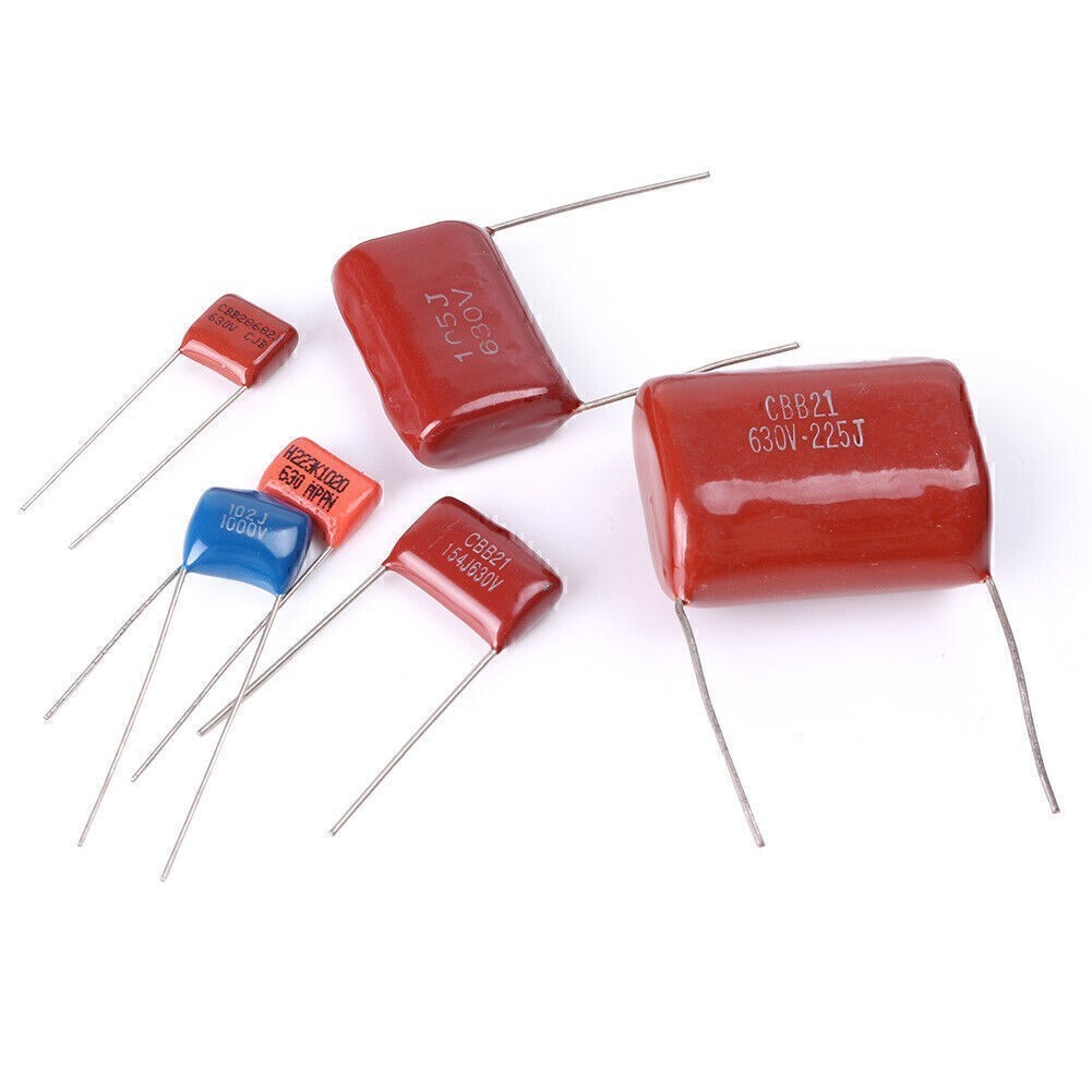 200 Pcs 630V 0.001uf~2.2uf CBB Metal Film Capacitors Assortment Kit 25 values
