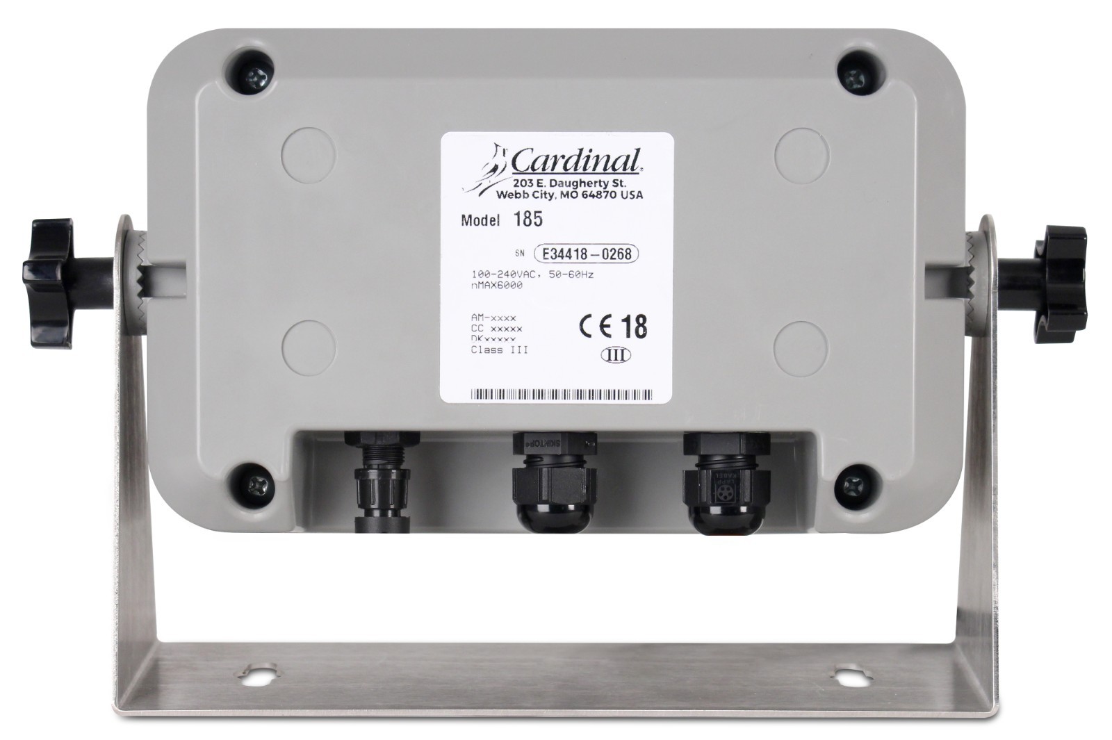 Cardinal 185 IP66 Rated Waterproof ABS Enclosed Weight Indicator AC Adaptor FS