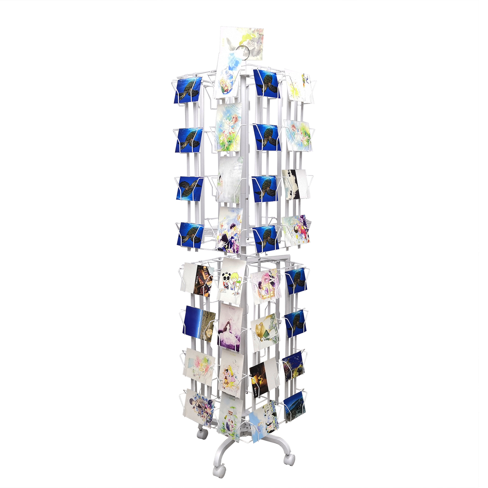 64 Adjustable Pockets Display Rack 5×7 7×5 up to 11″W X 8″T Cards 1.2″ D Pockets