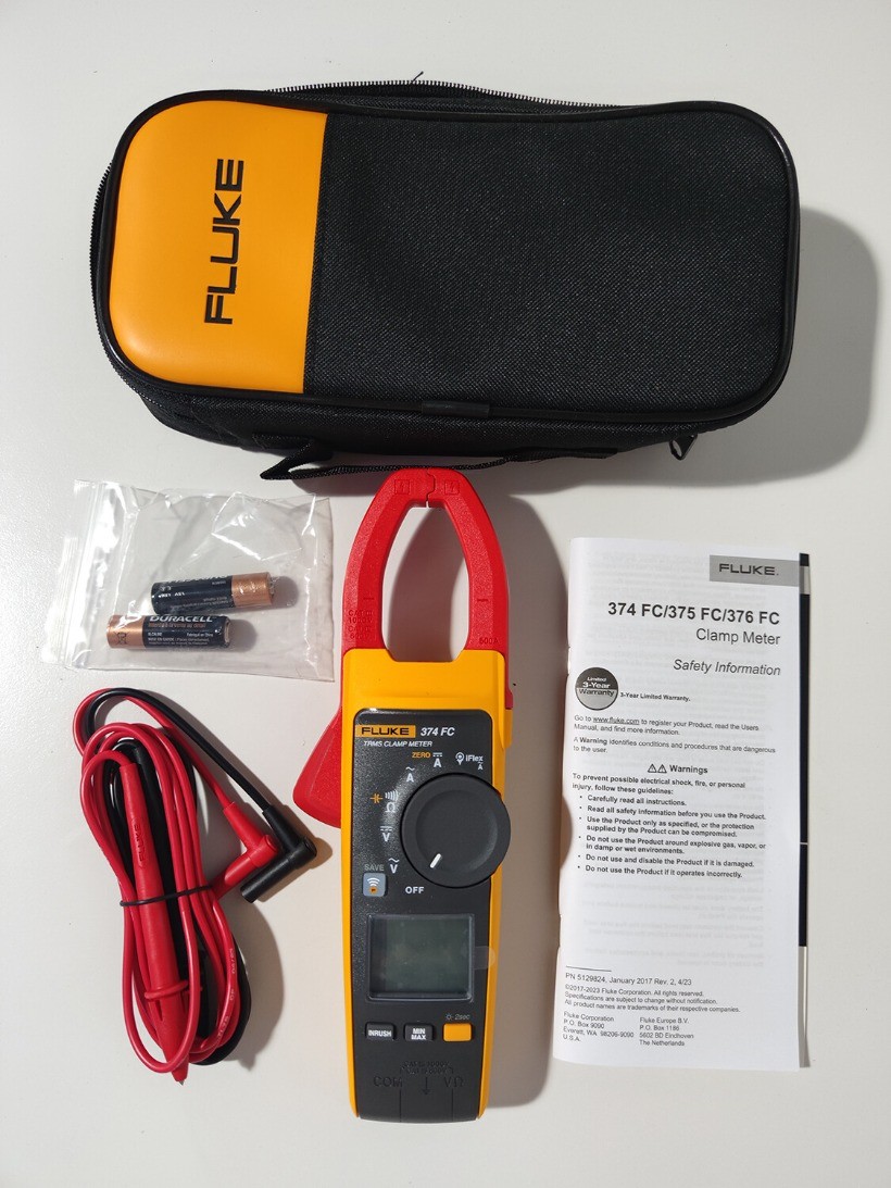 Fluke 374 FC 600A AC/DC TRMS Wireless Clamp Meter New