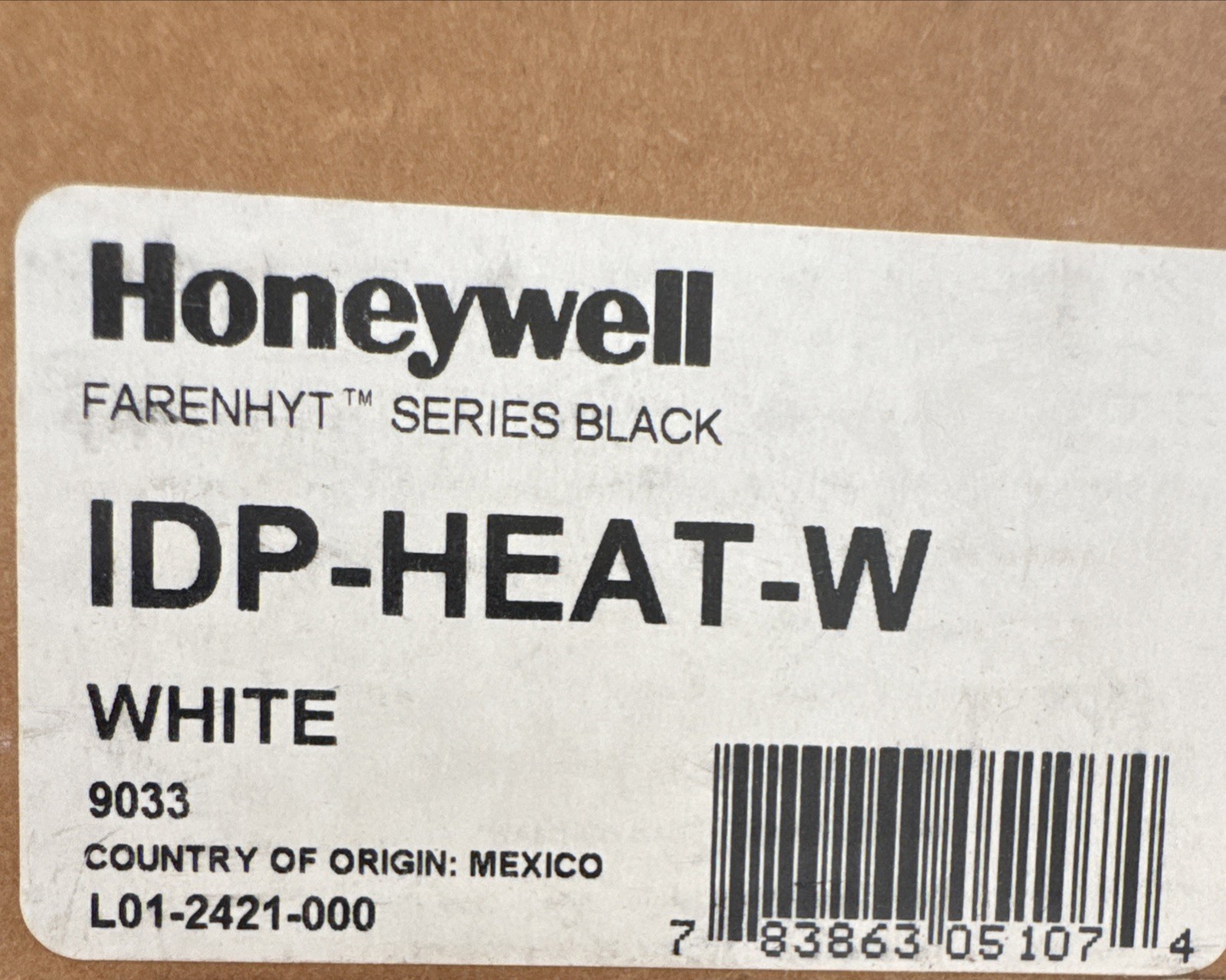 Honeywell Farenhyt Series Black. IDP-HEAT-W. White Heat Detector.