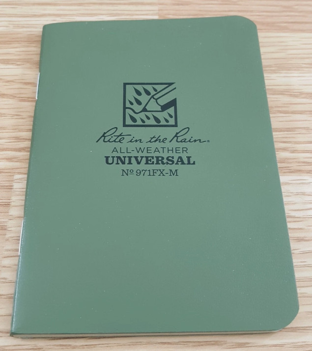 Rite In The Rain Mini Stapled Binding Notebook (Single) Green Field-Flex Cover