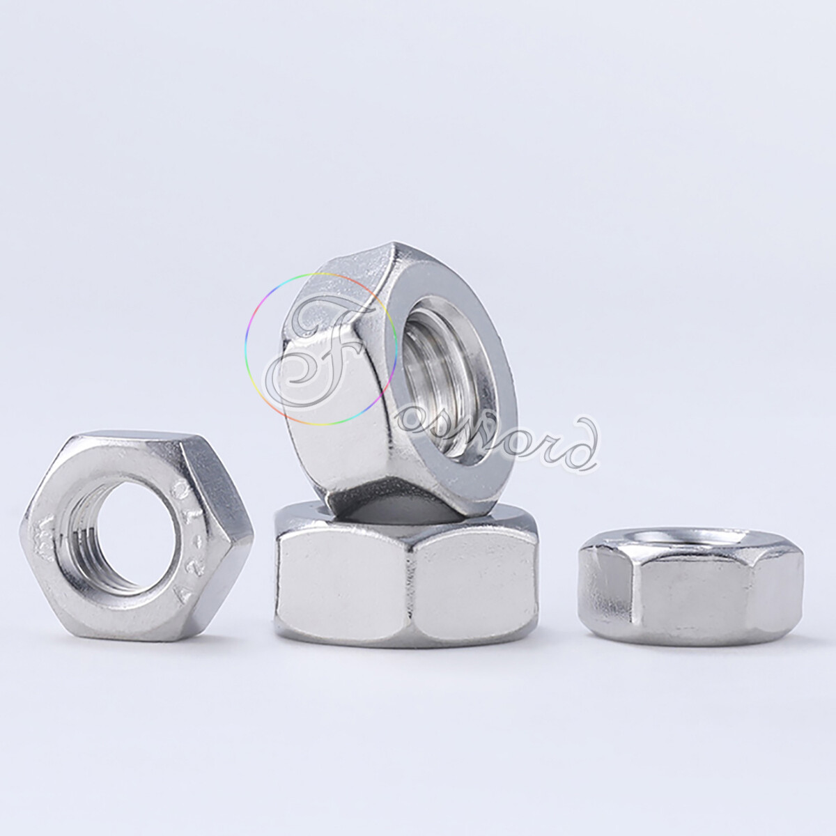 Hexagon Full Nuts SUS 201 Stainless Steel Nut DIN934 3 4mm 5mm 6mm 8mm For Bolt