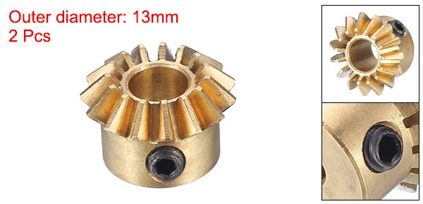 2pcs Bevel Gear Tapered Bevel Pinion Gear 0.8 Module 15T 6mm Hole