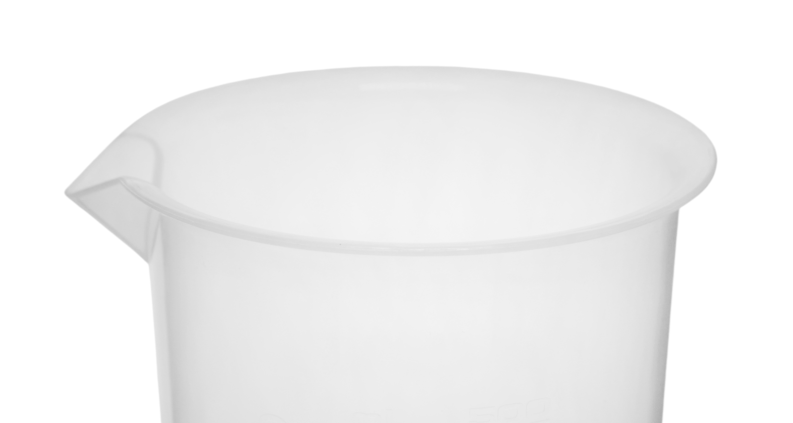 Eisco Labs 500ml Polypropylene Plastic Beakers, Raised Graduations – 12 Pack