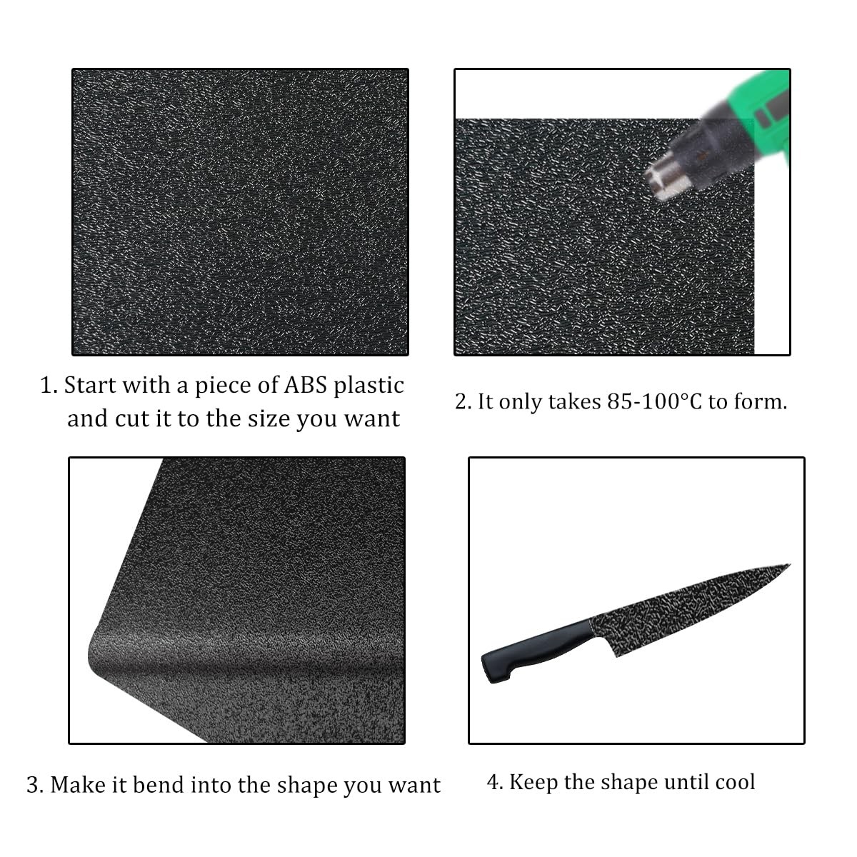 Pack of 2 ABS Plastic Sheet, Black Plastic Sheet 8″ x 12″ x 1/8″ Thick (3mm) Rig