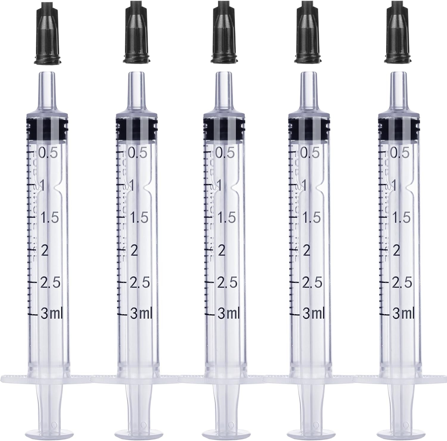 3ml Plastic Syringe Without Needle for Liquid – Measuring Syringes with Caps…