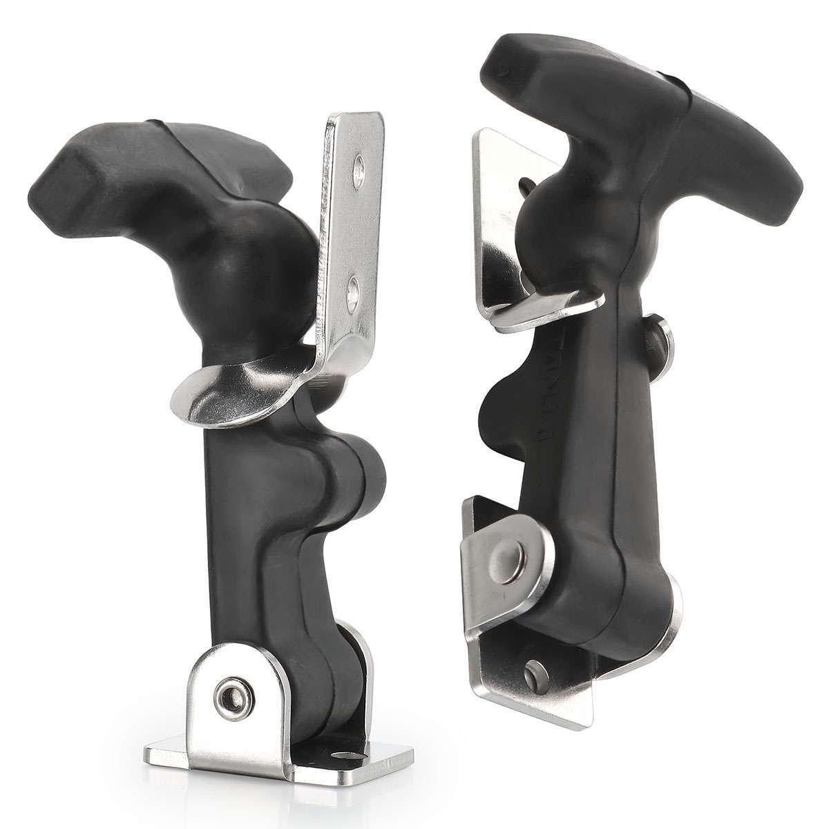 2Pcs Flexible Hood Hasp Rubber Draw T Handle Latch Stainless Steel Hardware Tool