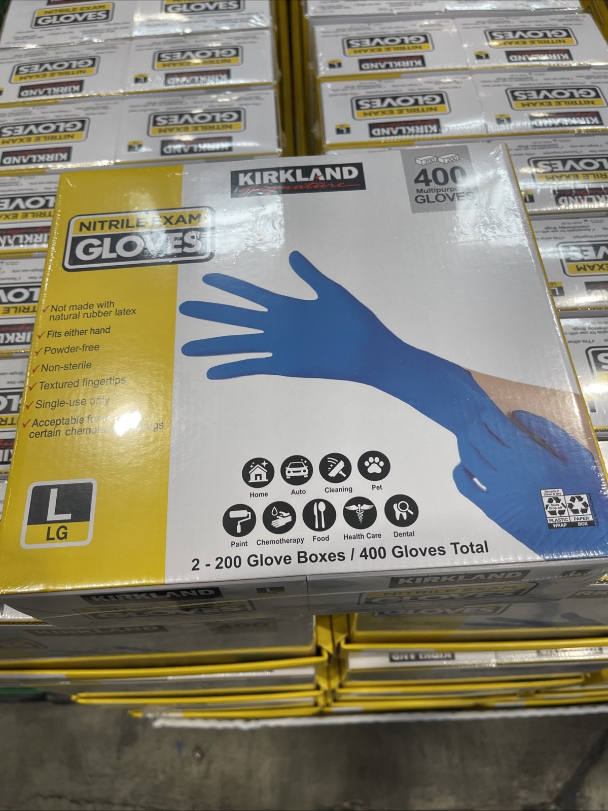 Kirkland Signature Nitrile Exam Gloves – Large Size (400 Pieces) (467130)