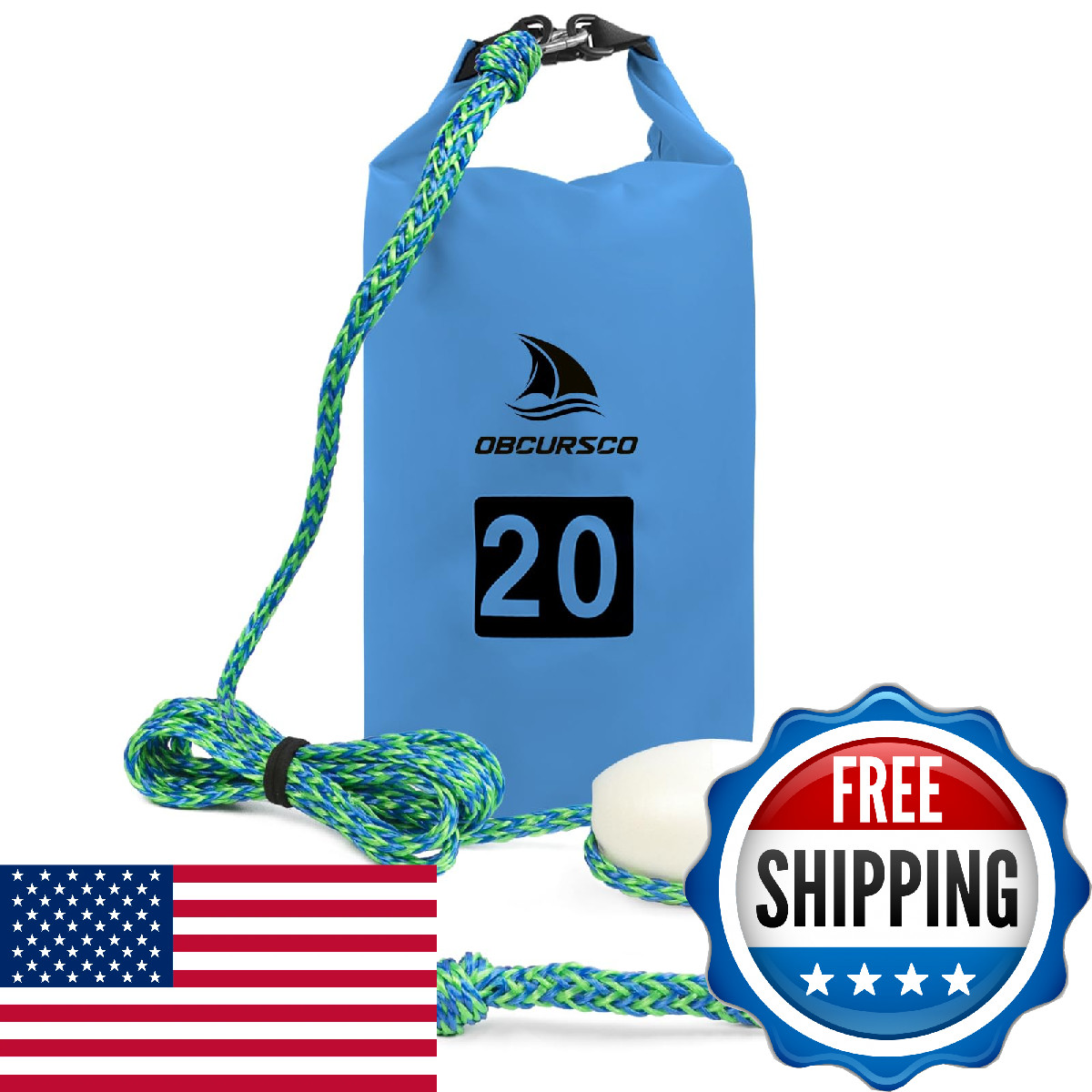 Obcursco 20L Jet Ski Anchor Kit Pwc Anchor 2 In 1 Sand Bag Anchor For Float