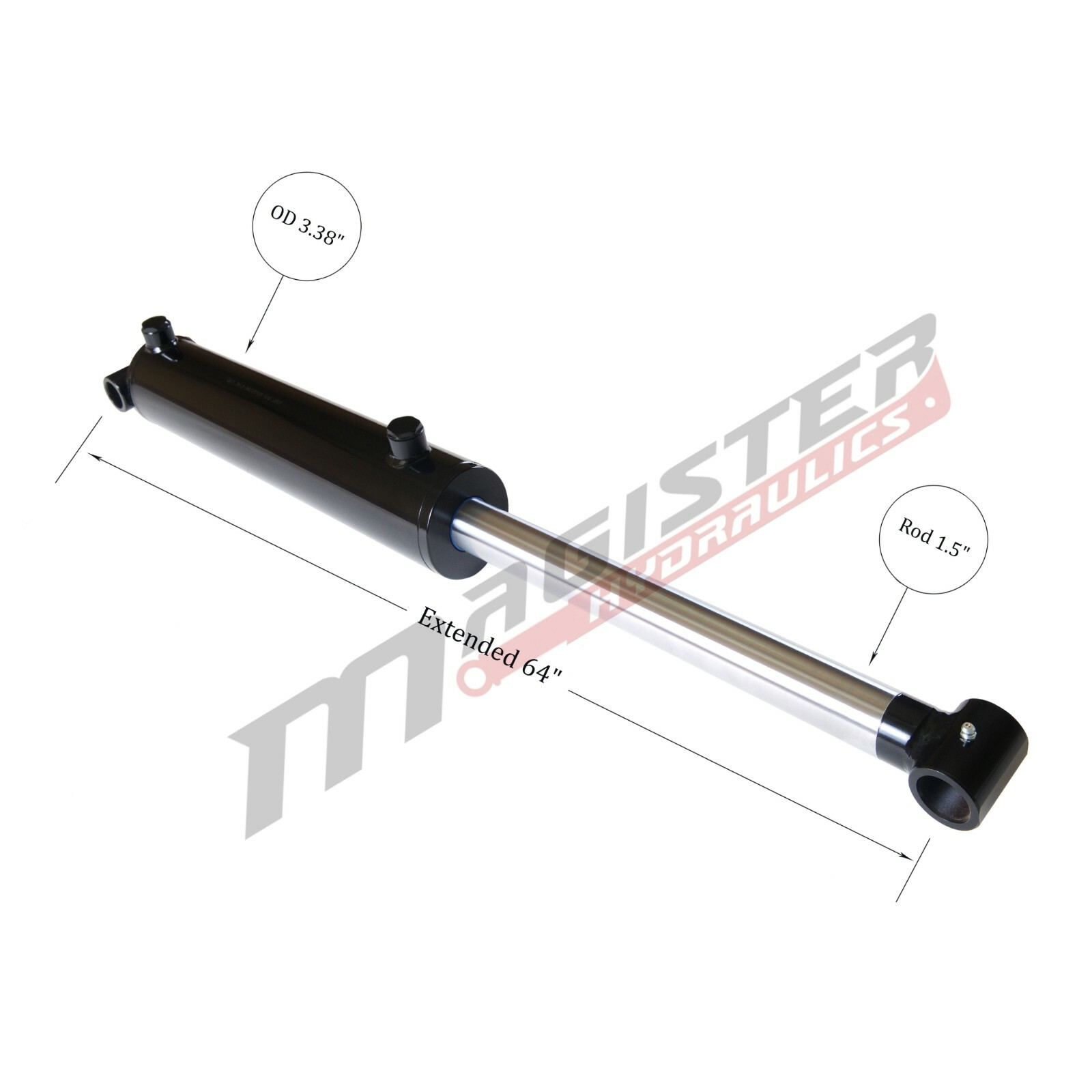 Hydraulic Cylinder Welded Double Acting 3″ Bore 28″ Stroke Cross Tube 3×28 NEW