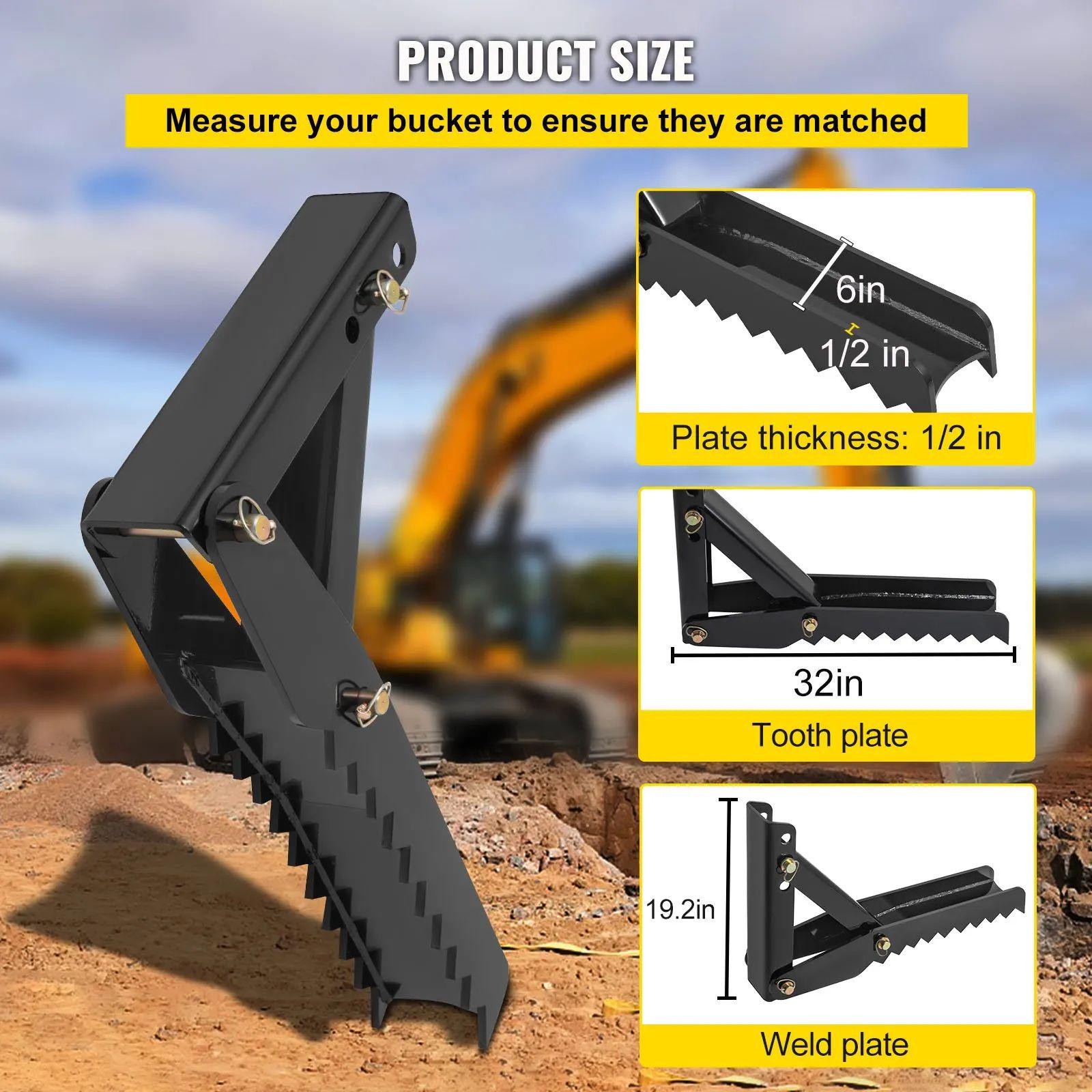 Landhonor Backhoe Thumb 32/36in Steel Plate Excavator Tractor Universal ClawWeld