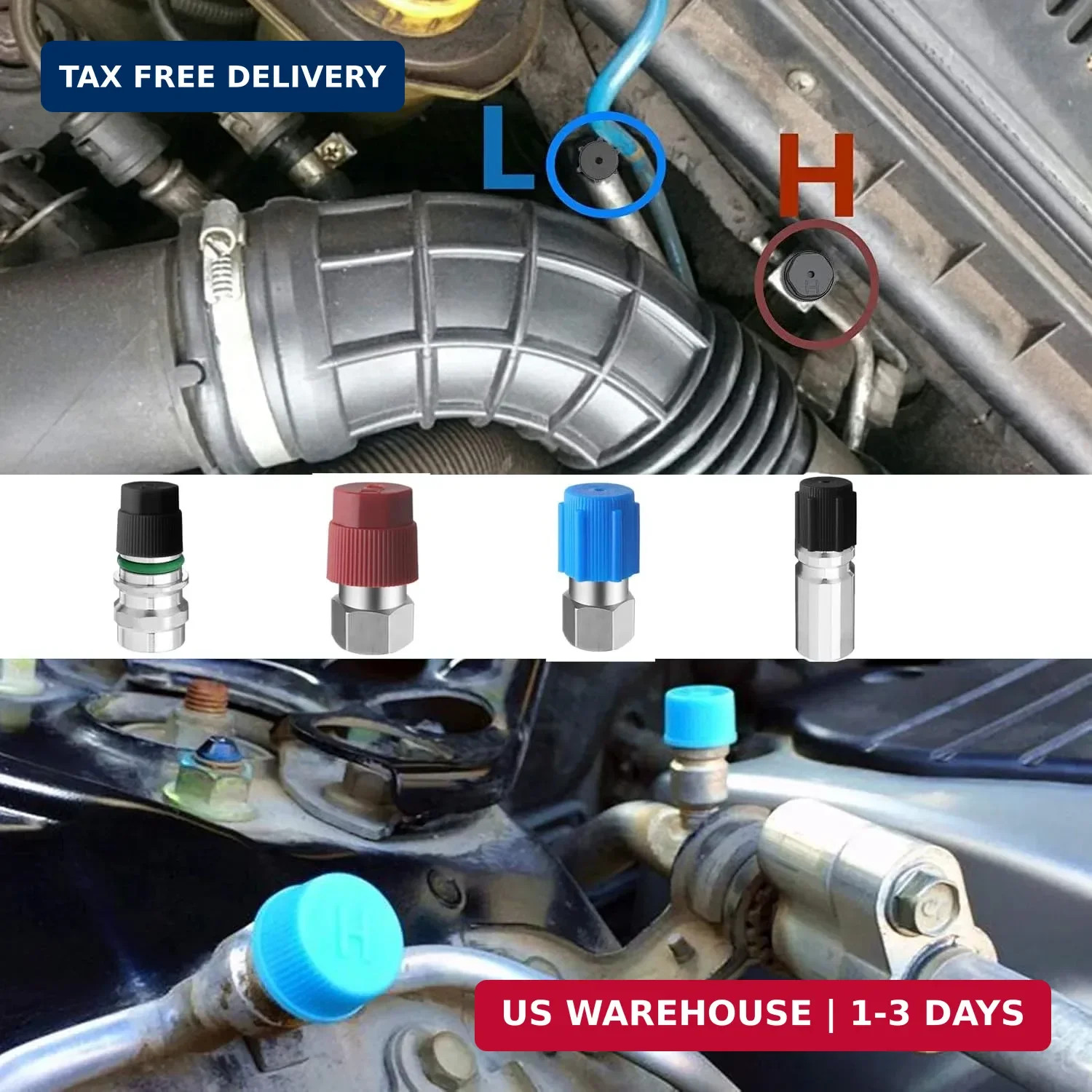 Lucstar 286 PCS Car A/C Caps, R12 R134a Air Conditioning Service System Charging