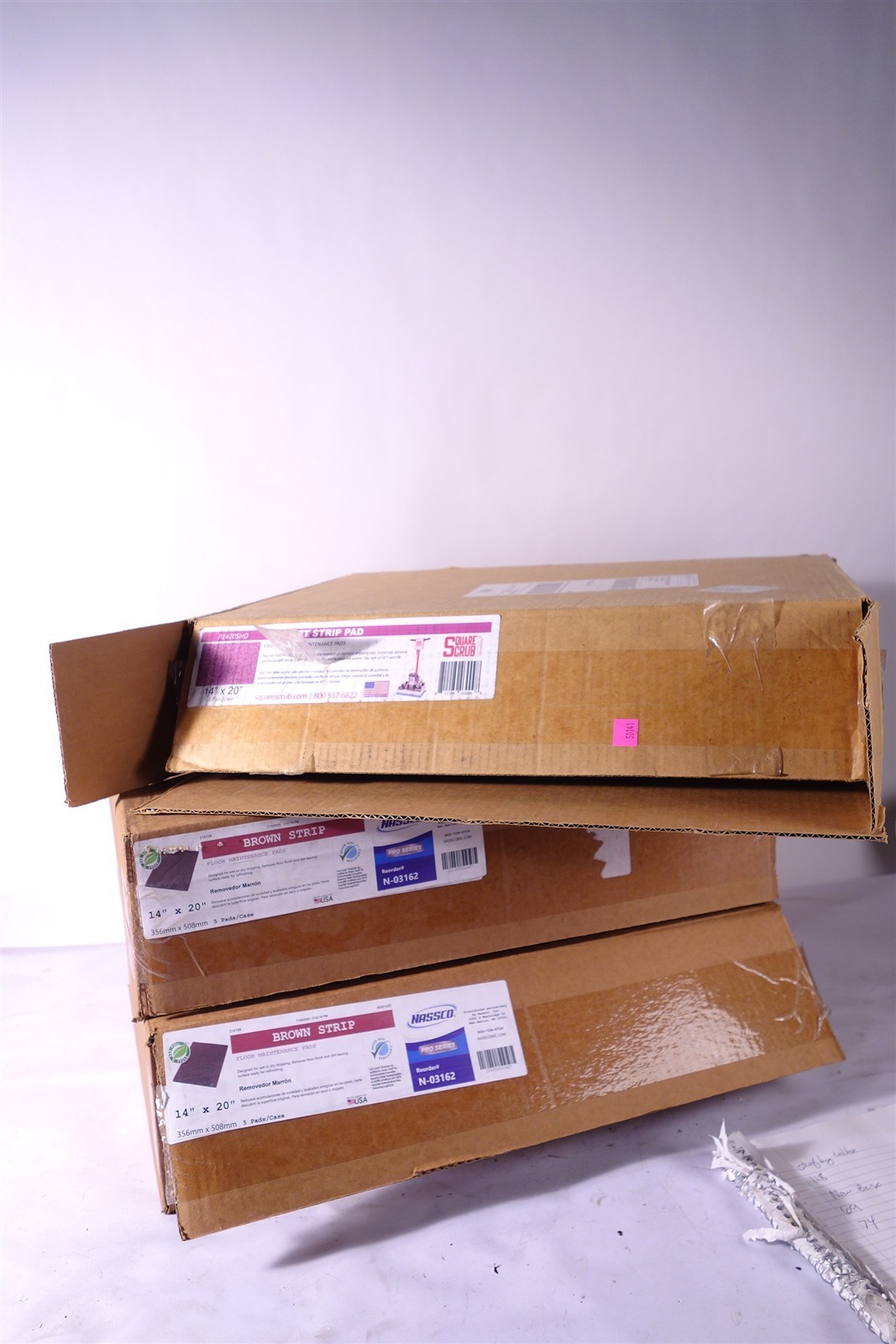 Lott of Nassco Brown Strip Floor maintenance stripping Pads 14×20 N-03162