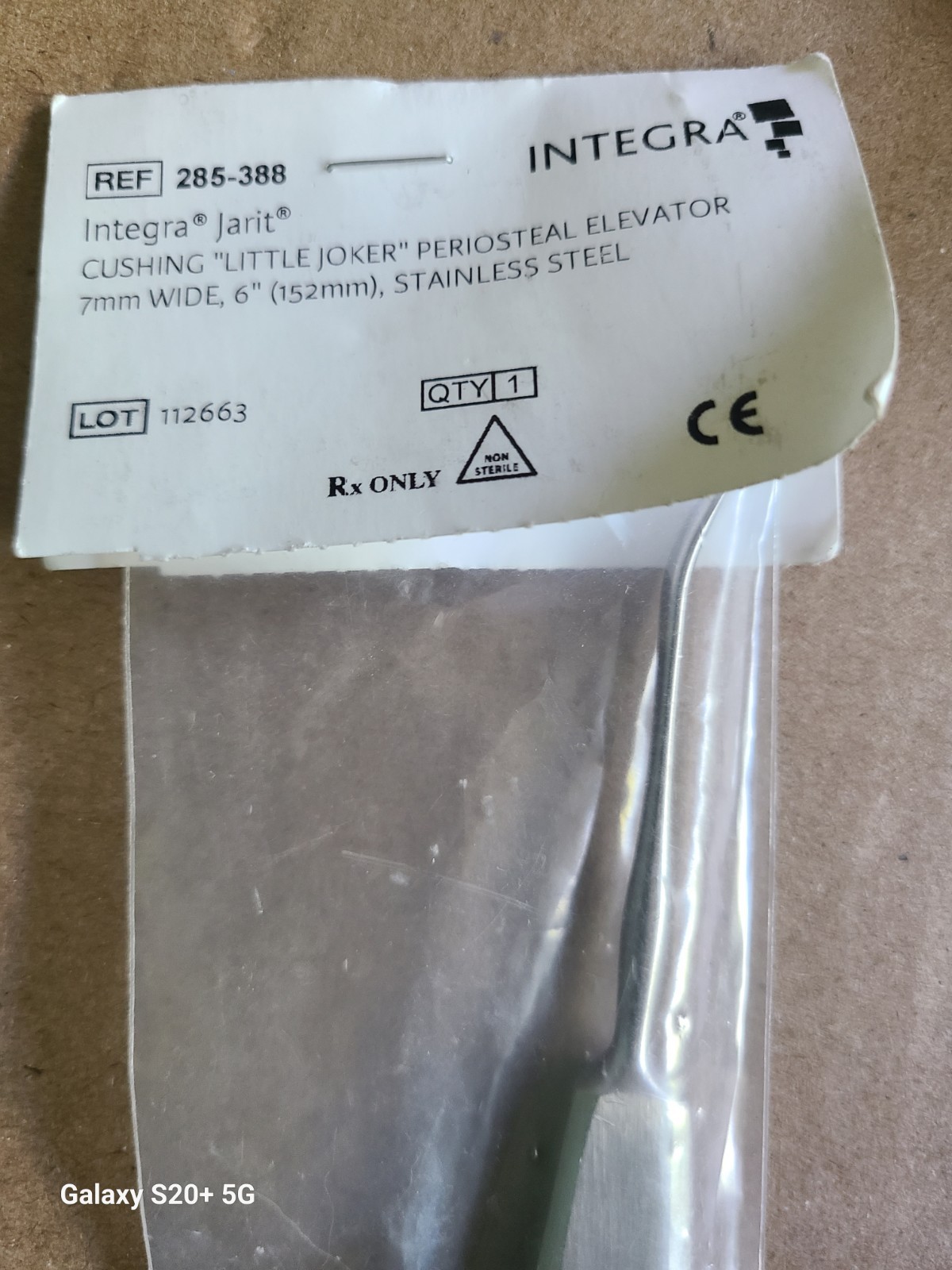 INTEGRA JARIT 285-388 Cushing Little Joker Periosteal Elevator instrument New