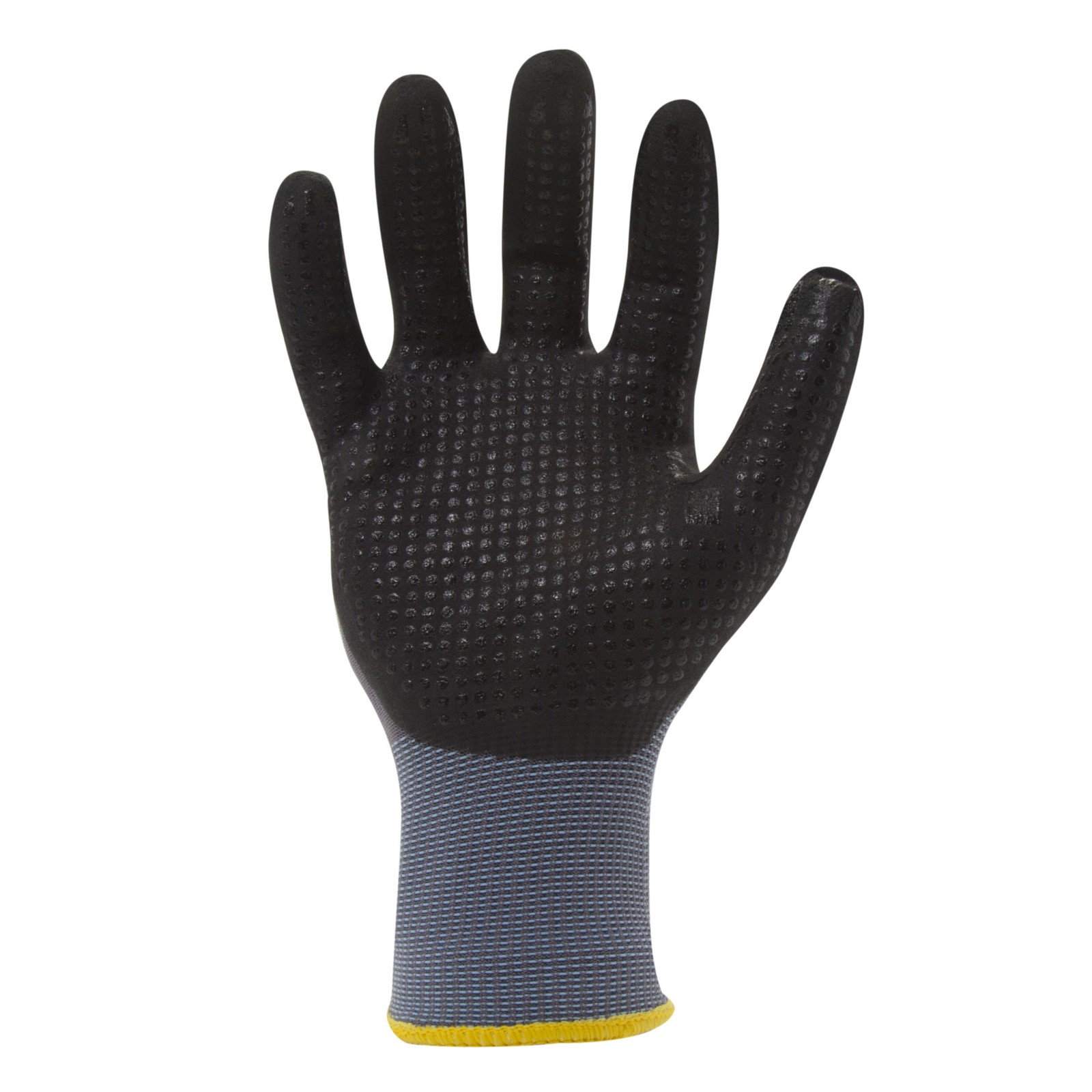 Dotted Grip Nitrile-dipped Work Gloves, Black Gray, 1-Pair, AXDG-16PR