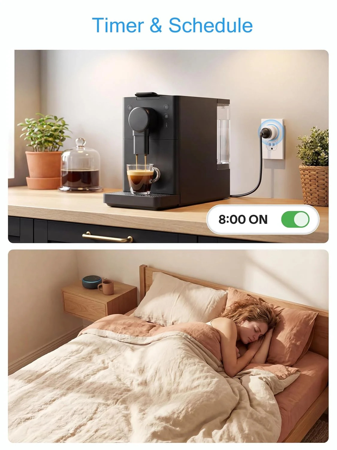 15A Smart Plug, Wi-Fi & Bluetooth Smart Outlet for High-Power Home Appl