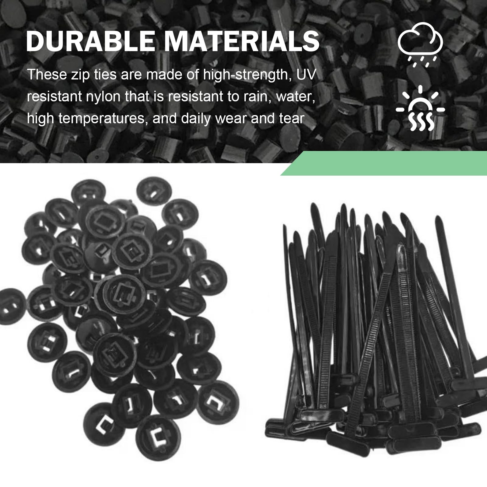 100 PCS Nylon Universal Cable Tie Buckle, Fixed Engine Floor Fender Liner Fen…