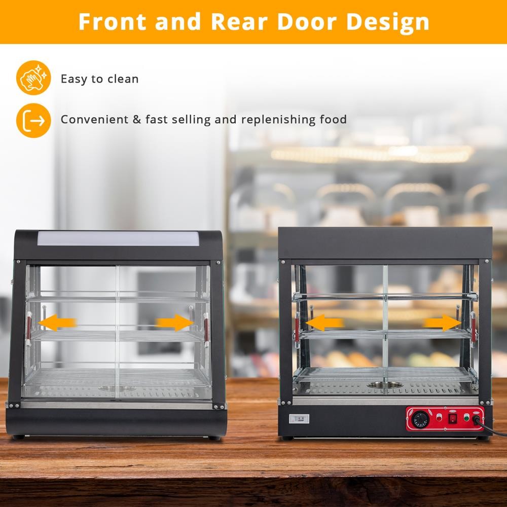 ROVSUN 26″ 3 Tiers Commercial Heat Food Pizza Warmer Display Cases 86 – 185℉ New